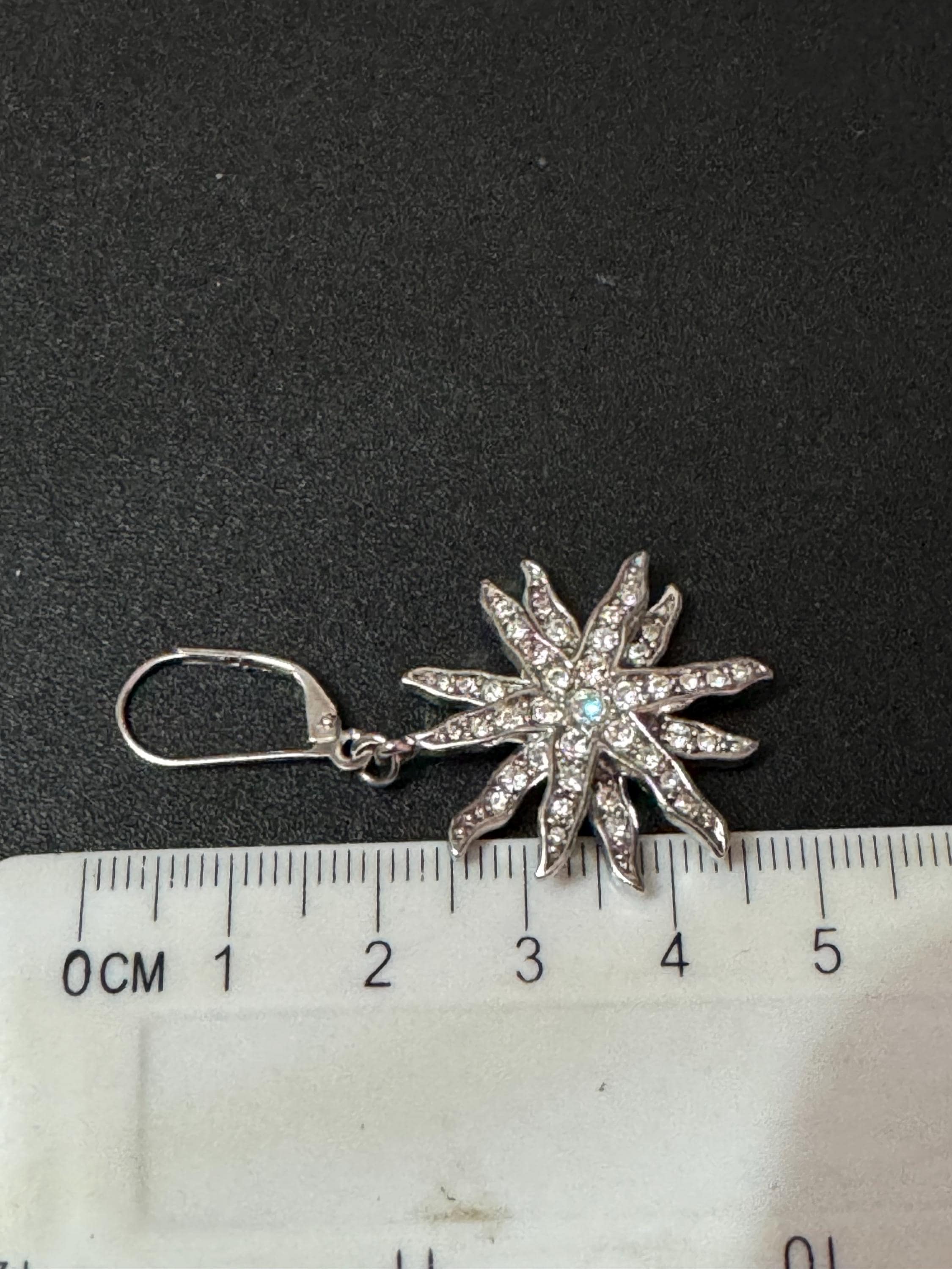 Signed Kirk’s Folly diamanté double star Crystal level back earrings for pierced ears qvc