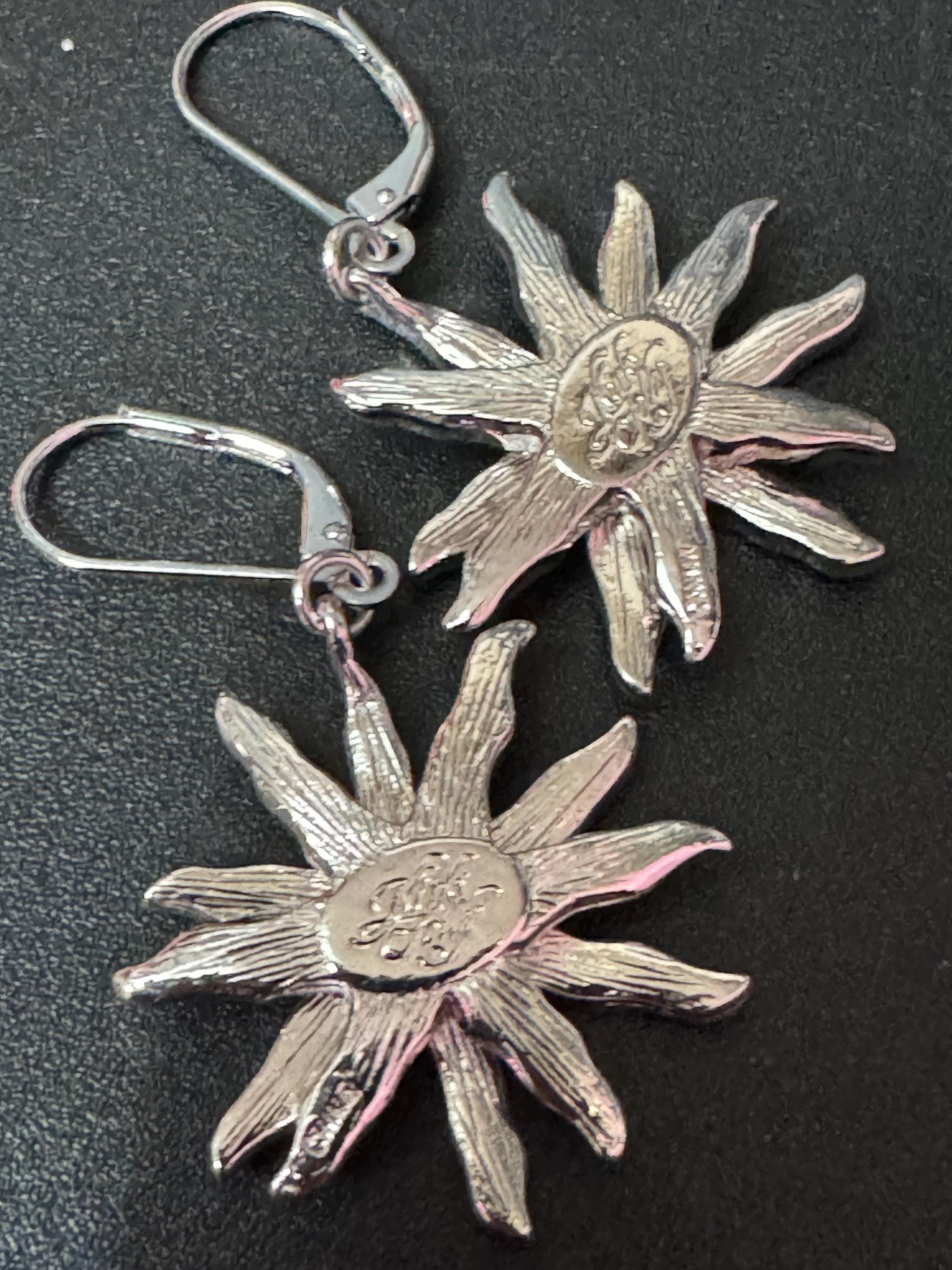 Signed Kirk’s Folly diamanté double star Crystal level back earrings for pierced ears qvc