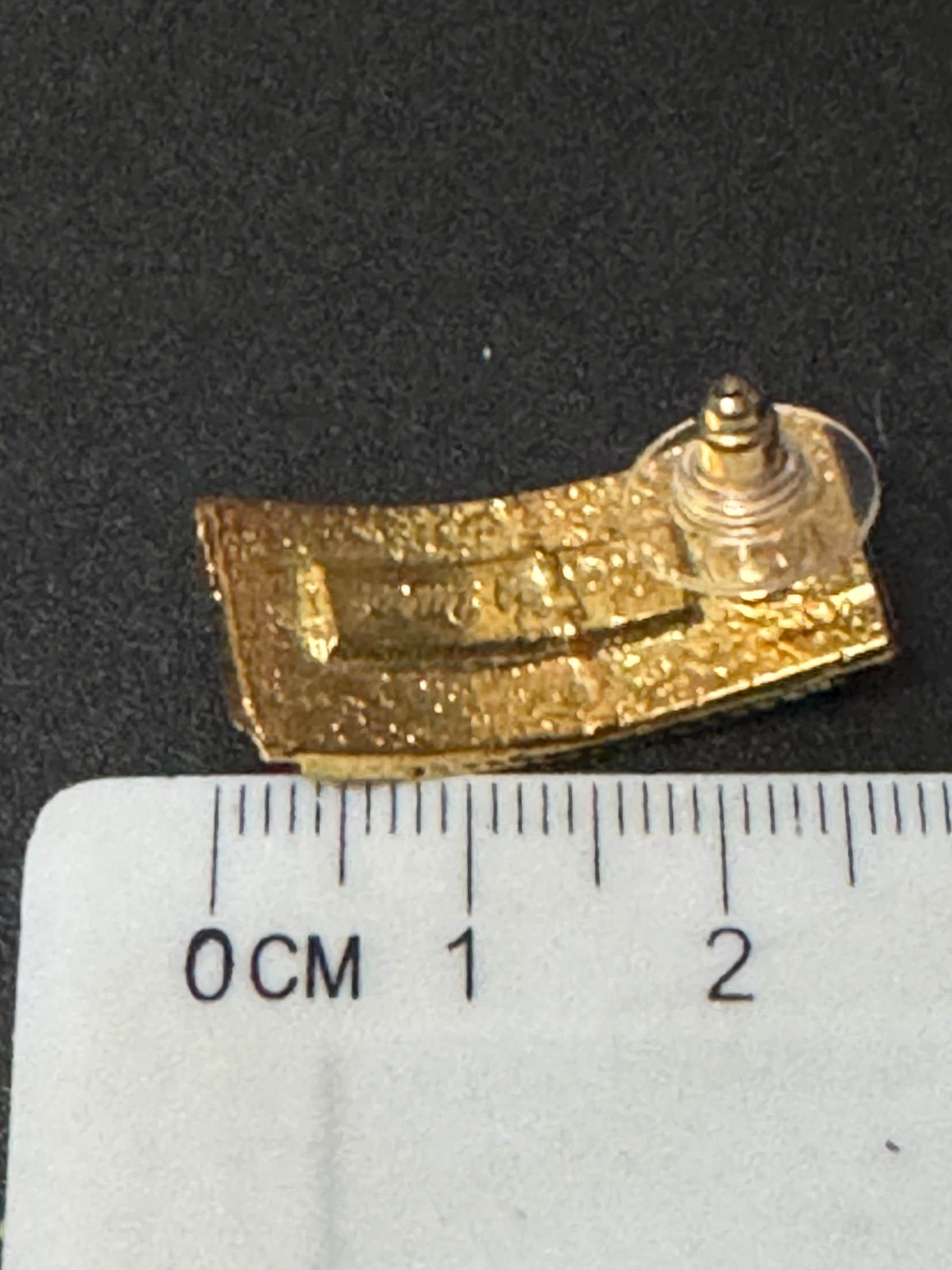 Vintage Charles Duret Gold Tone Pierced Earrings: French signed