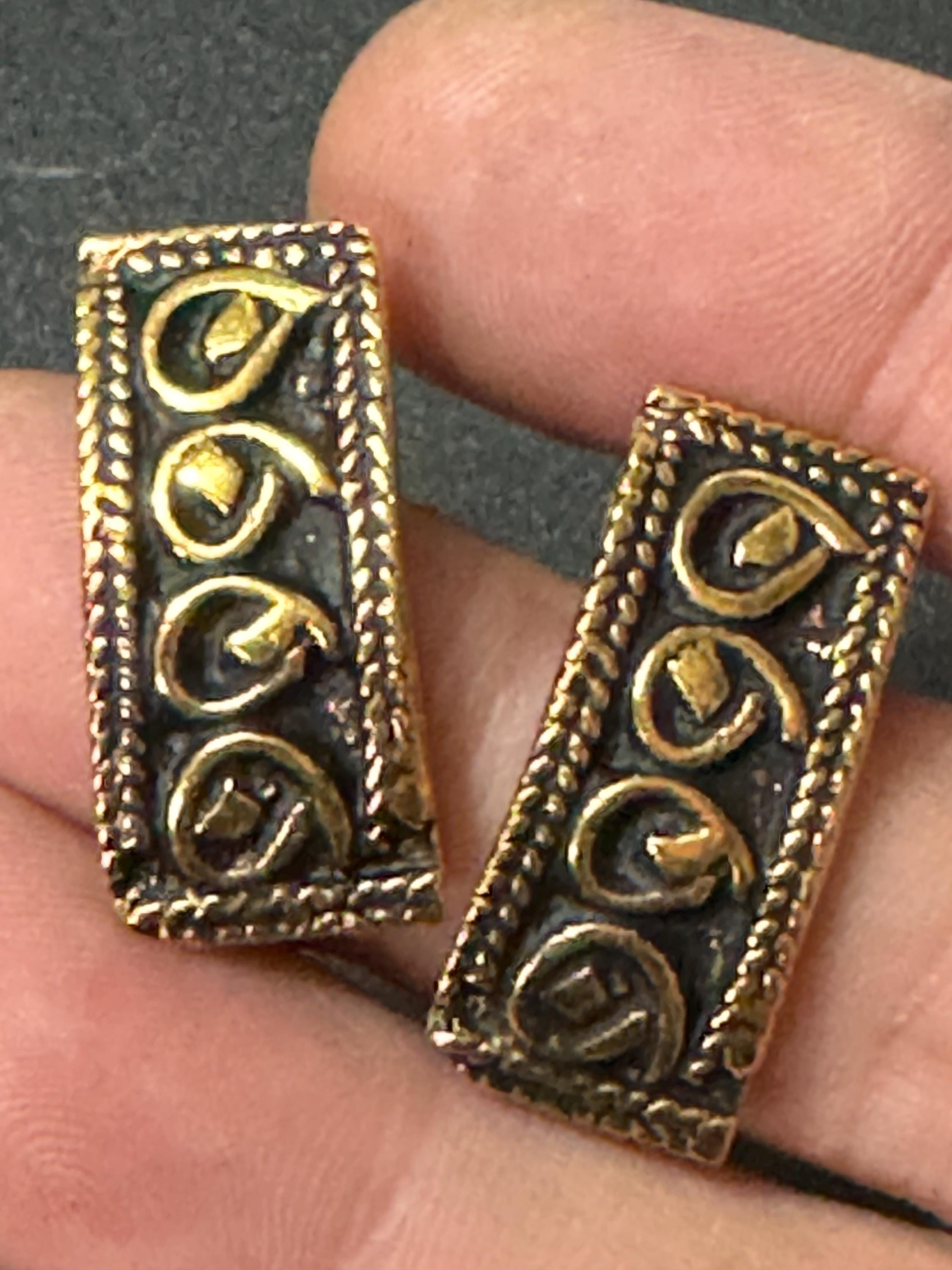 Vintage Charles Duret Gold Tone Pierced Earrings: French signed