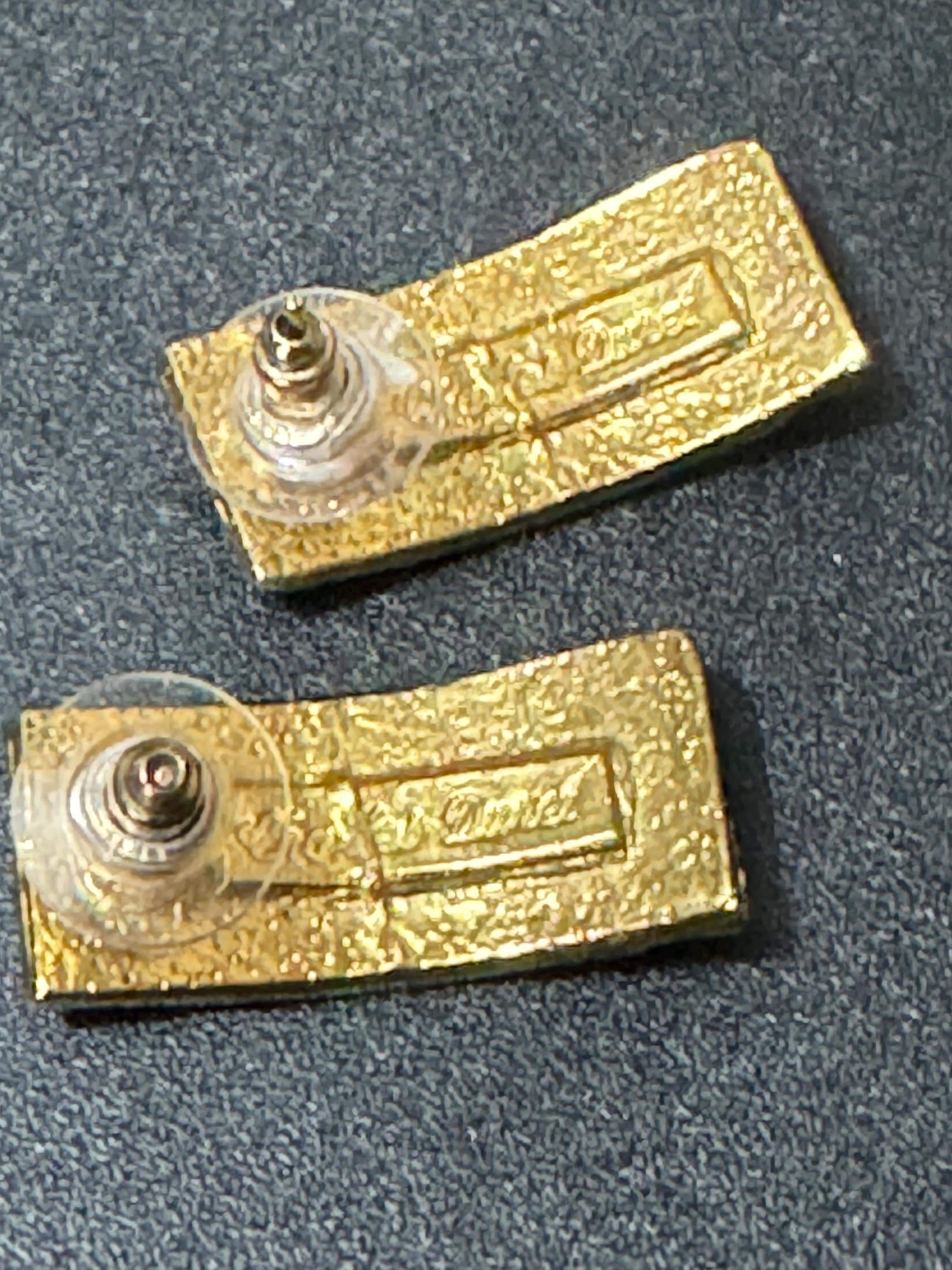 Vintage Charles Duret Gold Tone Pierced Earrings: French signed