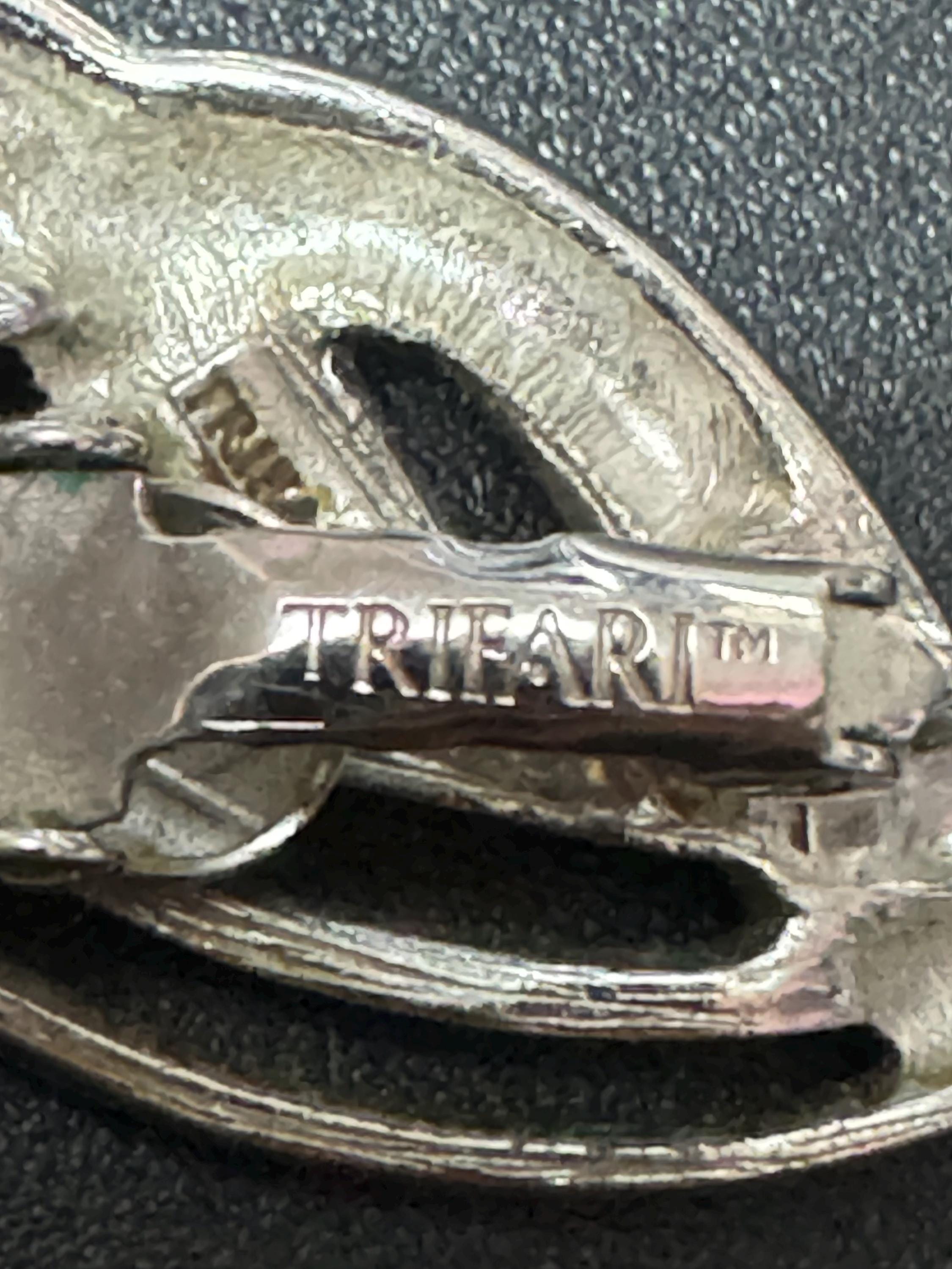 Vintage Trifari Silver Tone Floral Clip On Earrings