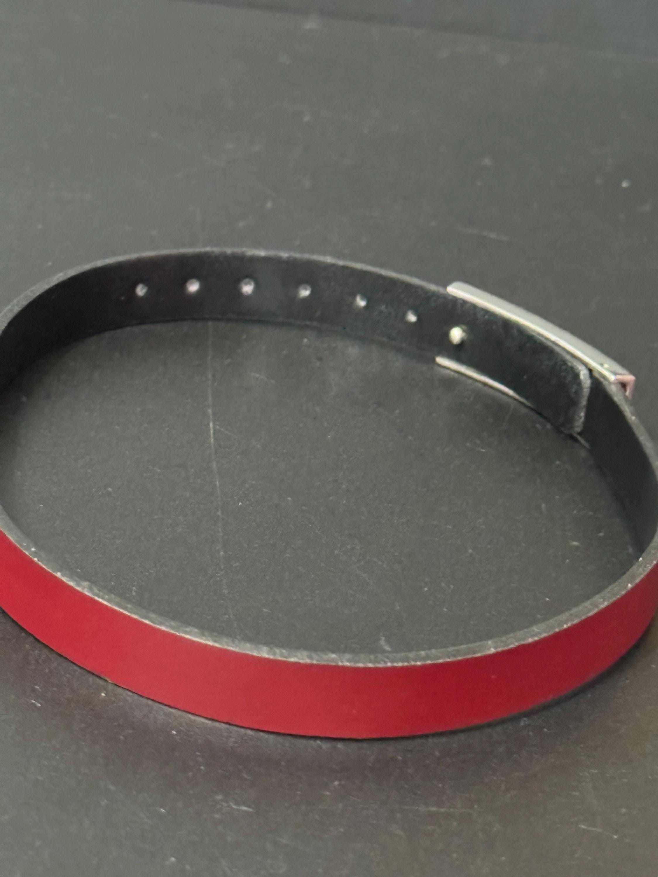 Signed Kenzo sterling silver burgundy leather combination double bracelet or 37cm choker with 925 leaf motif hallmarked