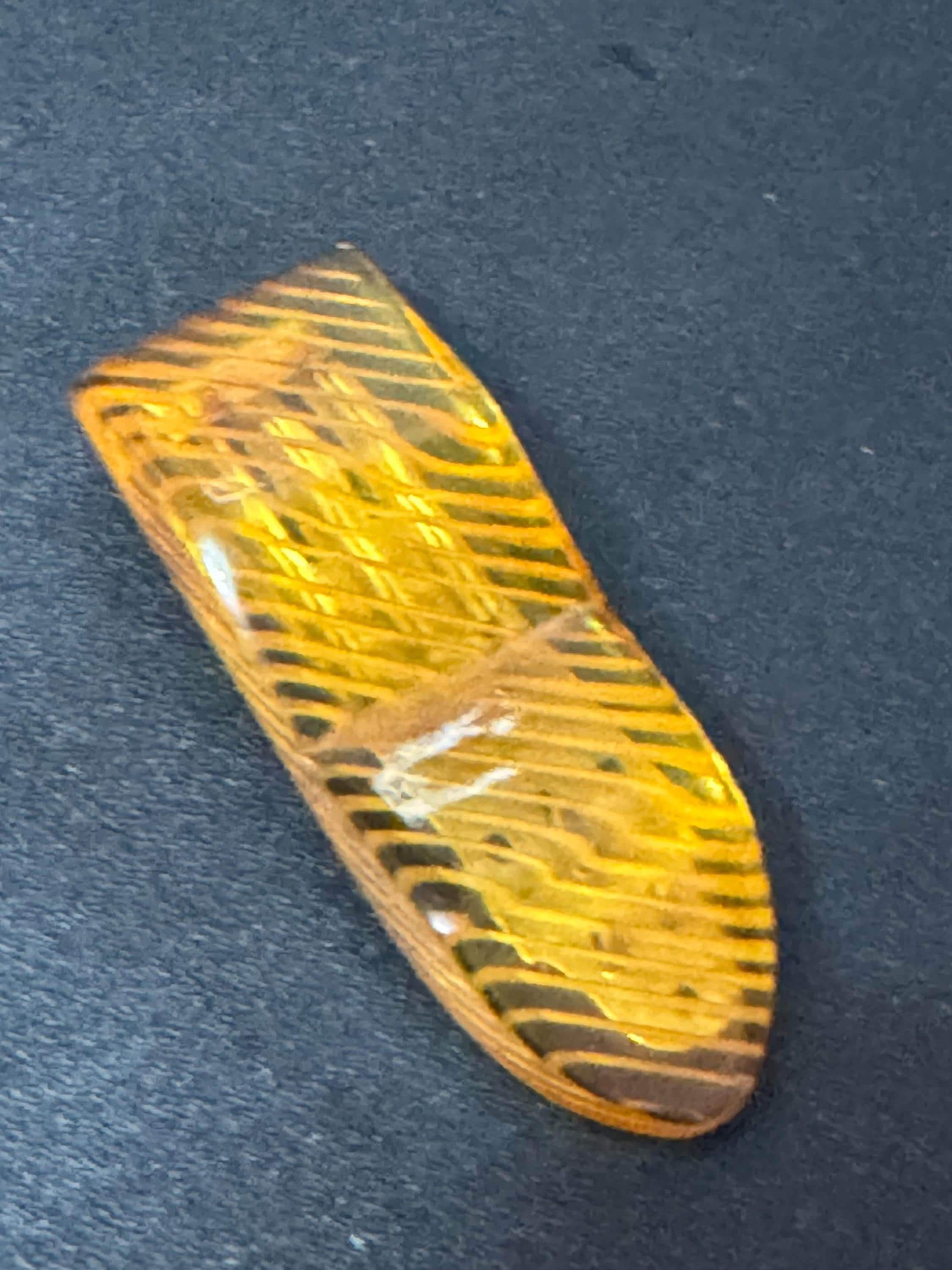 1 x Art Deco early plastic celluloid amber colour dress Clip lucite