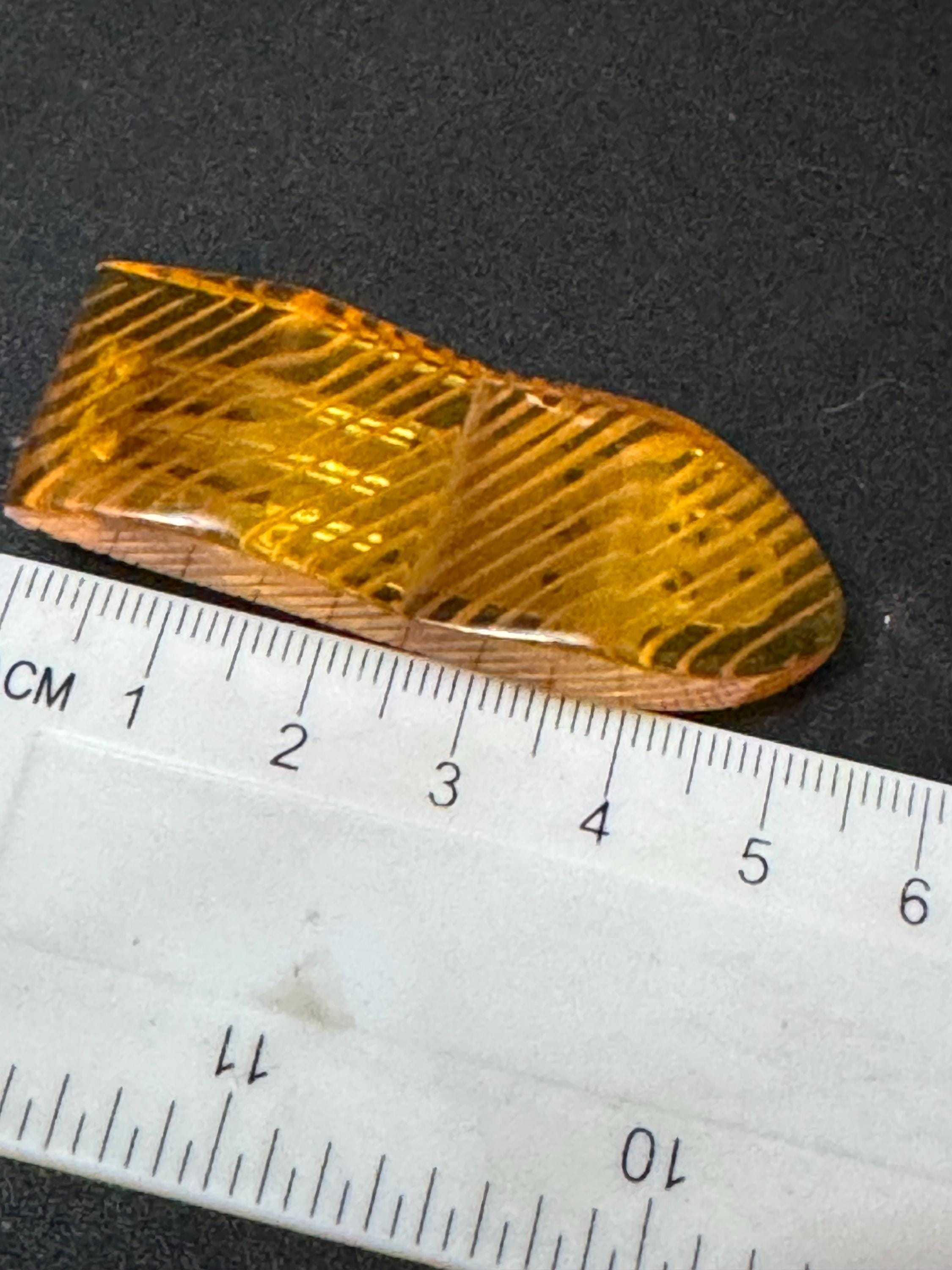 1 x Art Deco early plastic celluloid amber colour dress Clip lucite