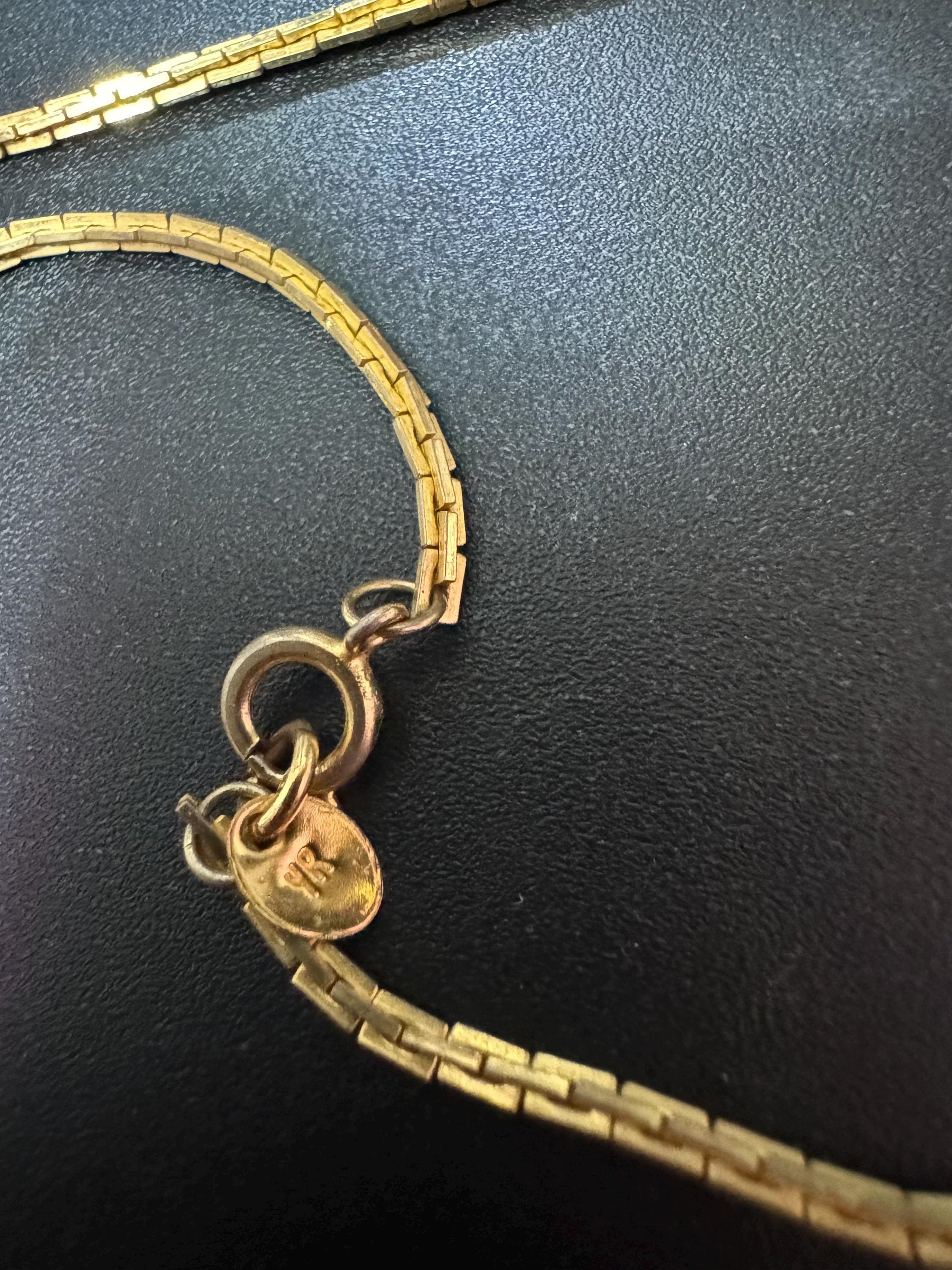 Signed YR Vintage 1970s gold tone chain negligee long drop necklace Yves Rocher