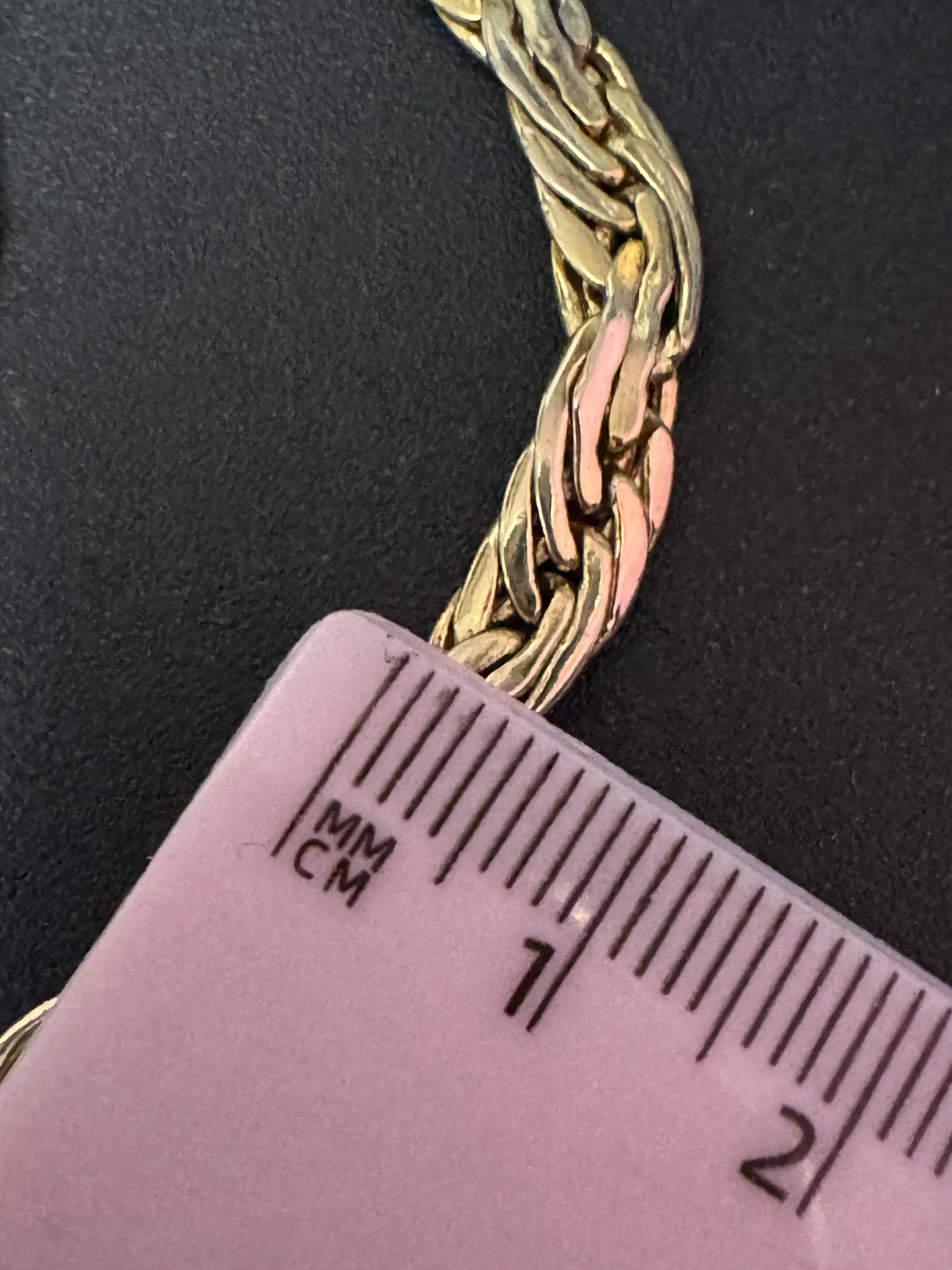Vintage gold plated high end flat woven chain necklace 62cm