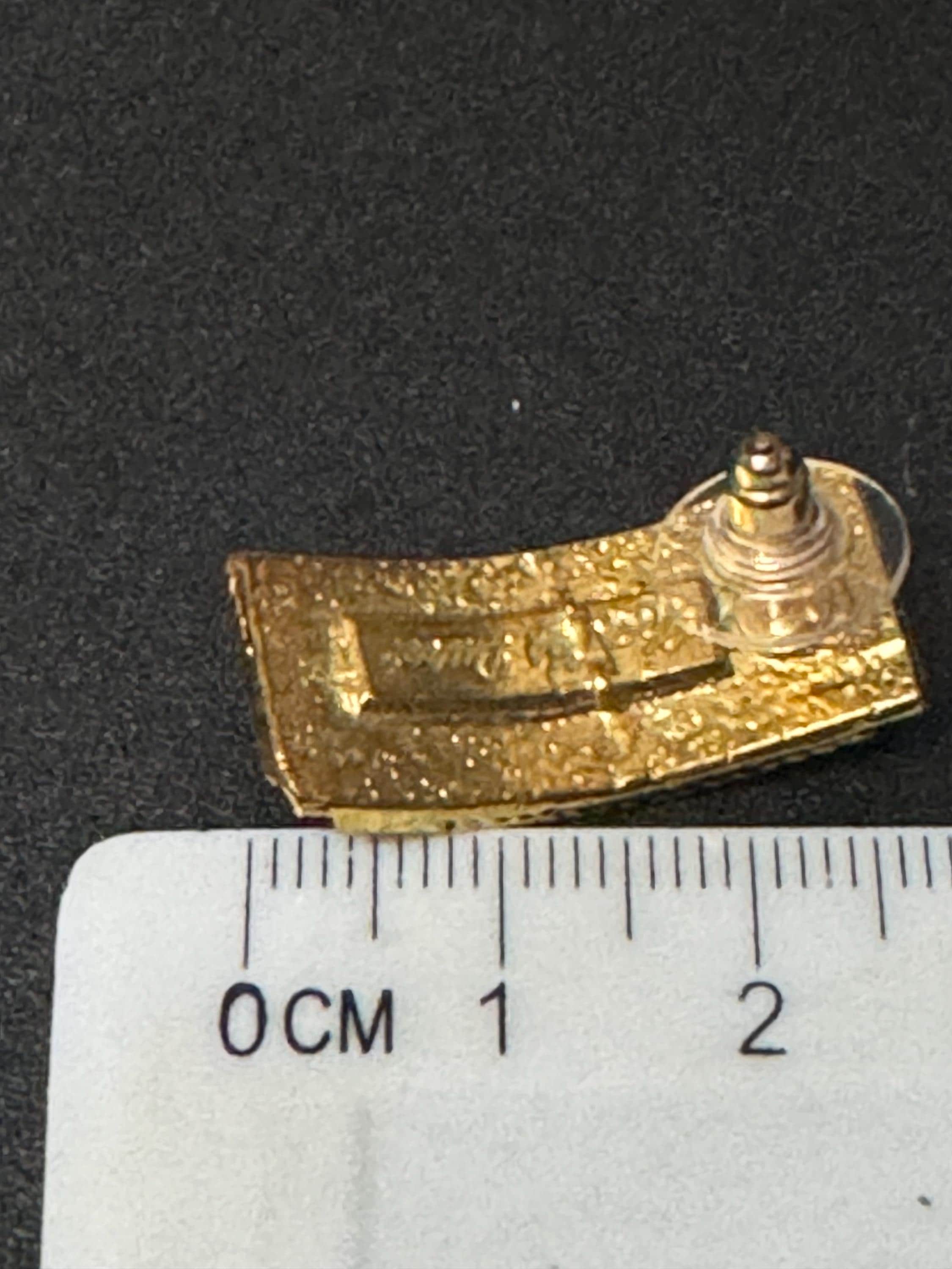 Vintage Charles Duret Gold Tone Pierced Earrings: French signed