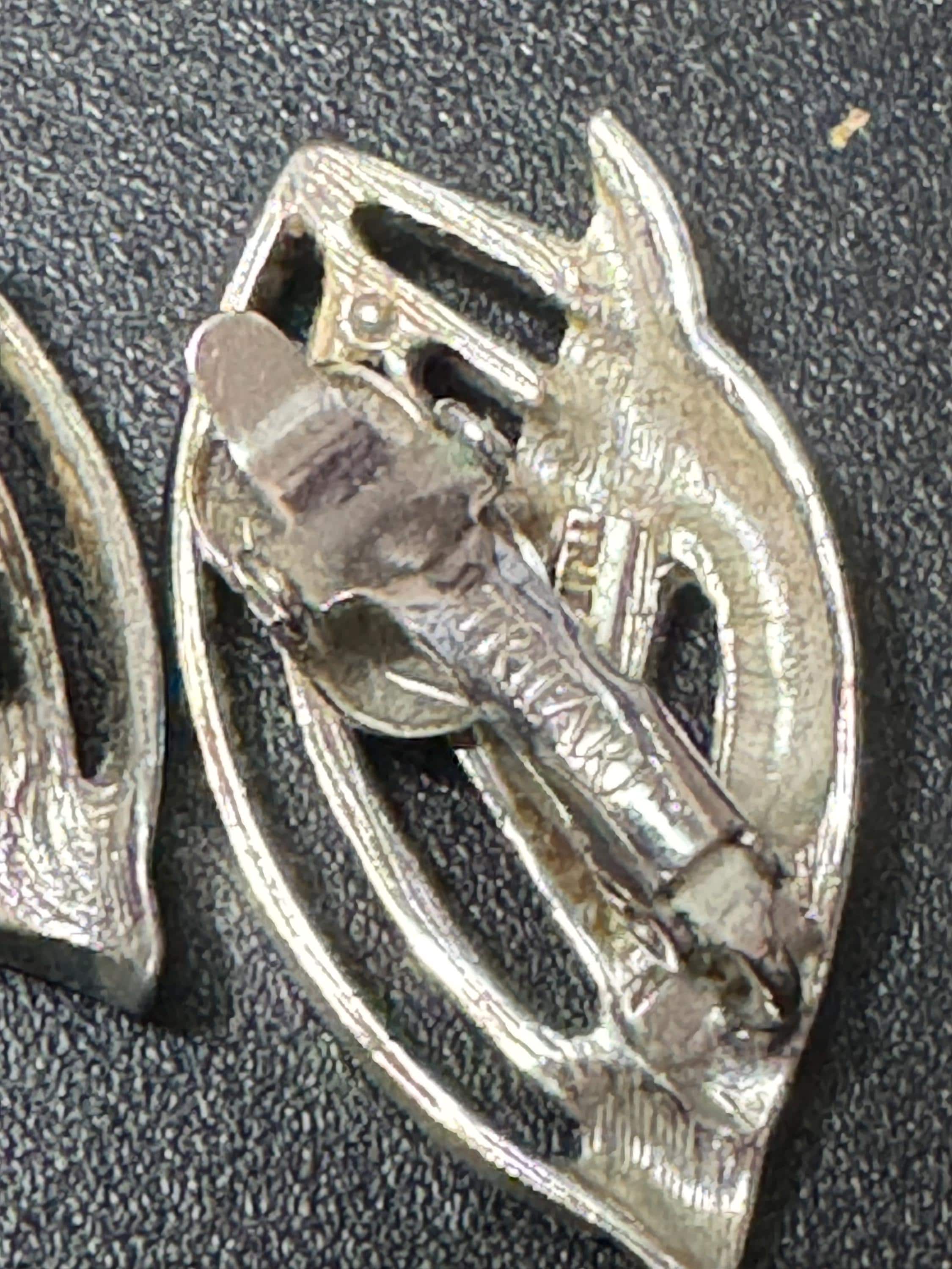 Vintage Trifari Silver Tone Floral Clip On Earrings