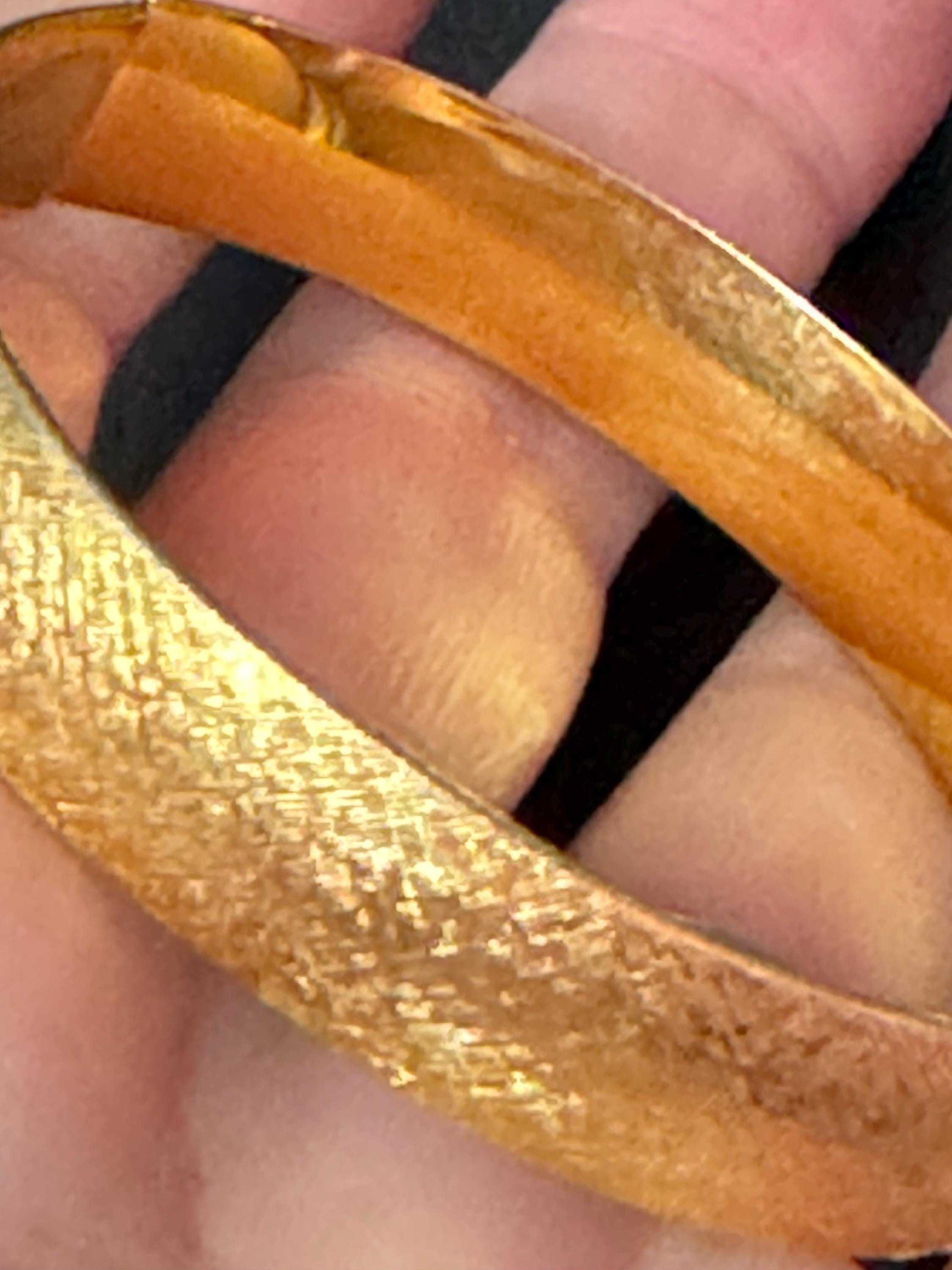 designer MONET signed brushed gold tone 1cm wide hinged clamper bangle bracelet