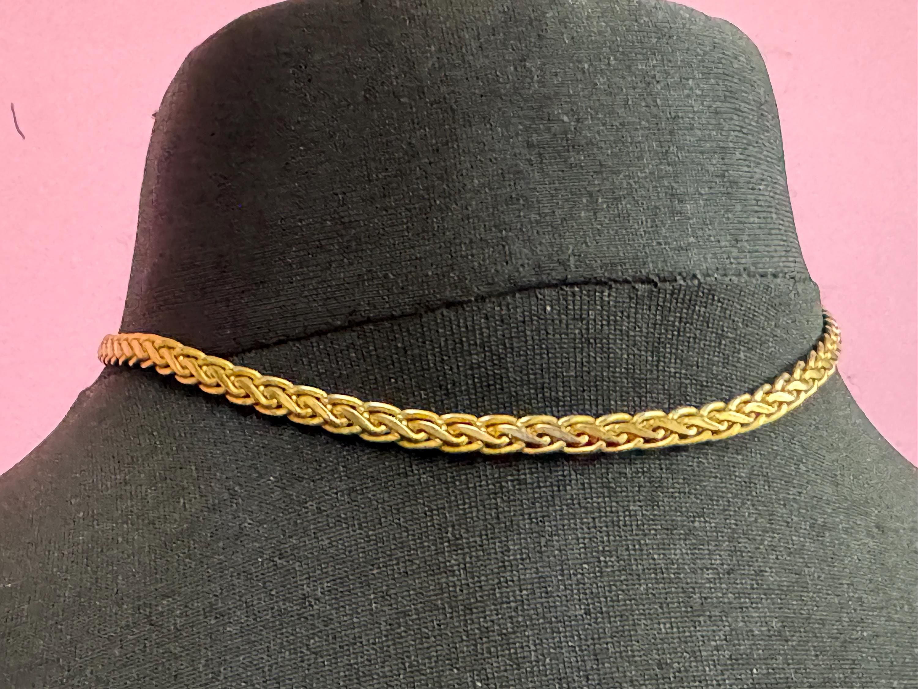SIGNED SOLIEL 41cm x 6mm  gold plated high end gold tone ornate chain necklace 1980s 1990s