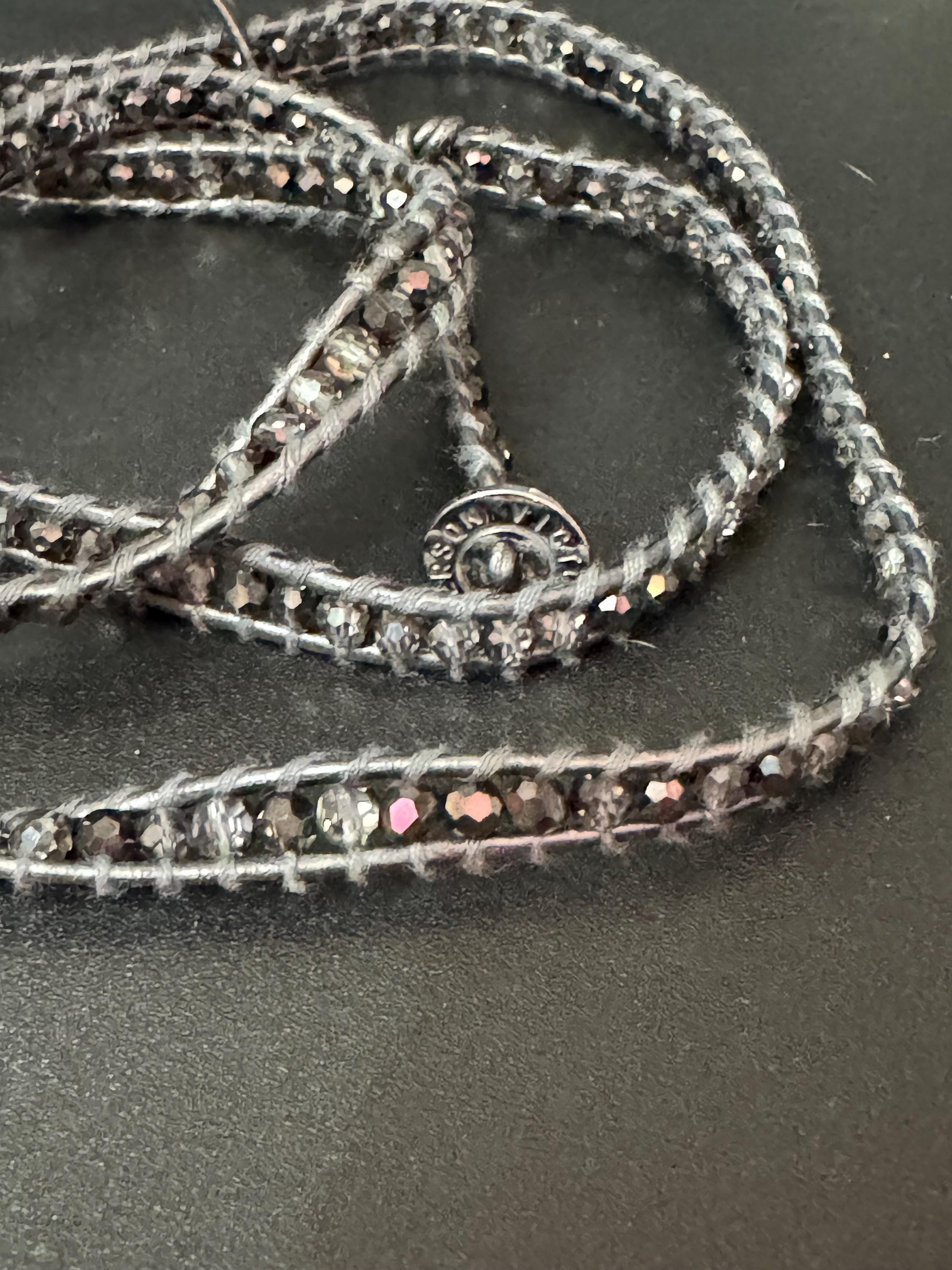 Victoria Emerson Retro purple beaded Crystal and cord multi wrap bracelet