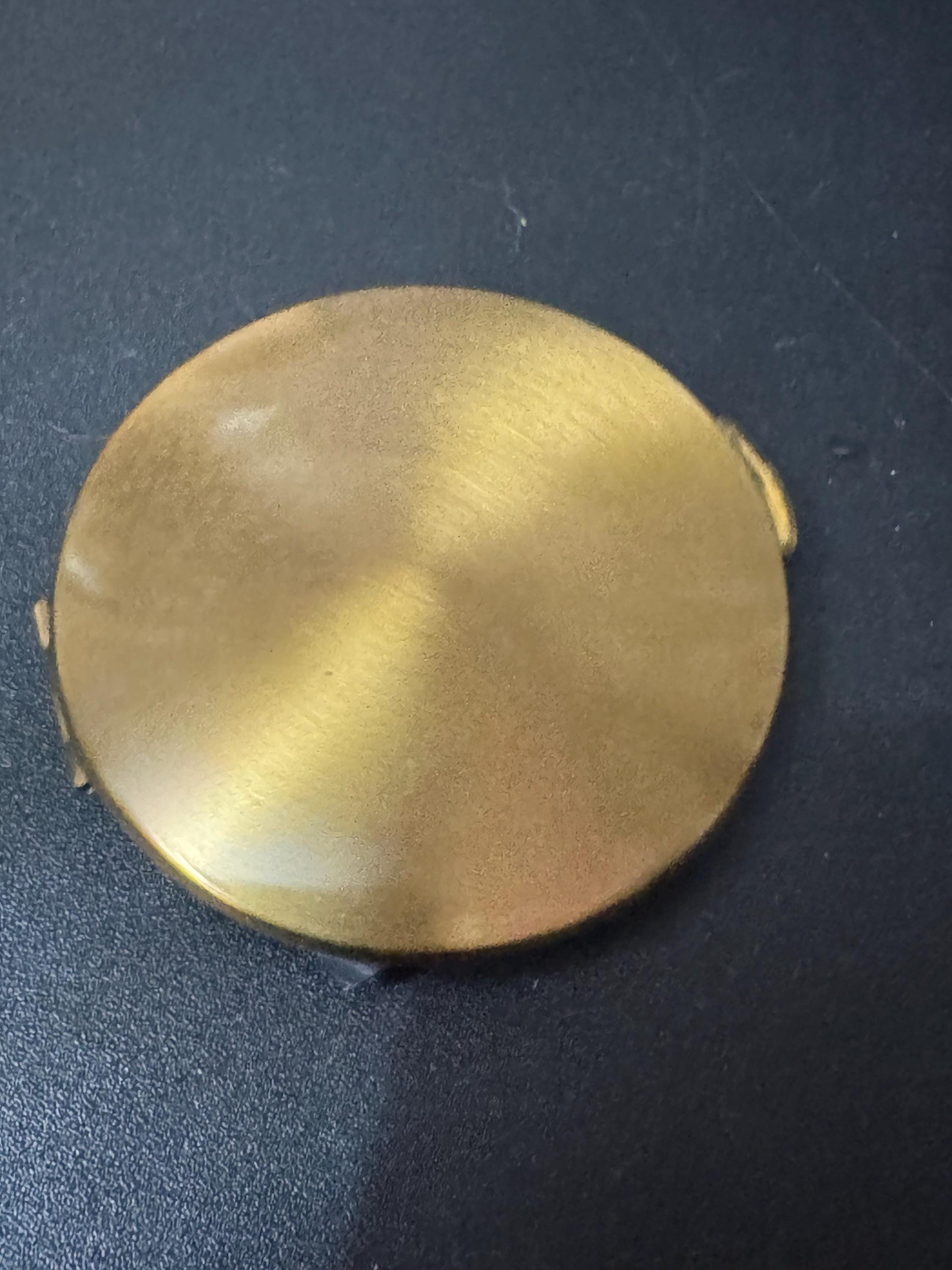 Small KIGU Vintage floral roses gold tone powder compact mirror with sifter mid century cosmetics case