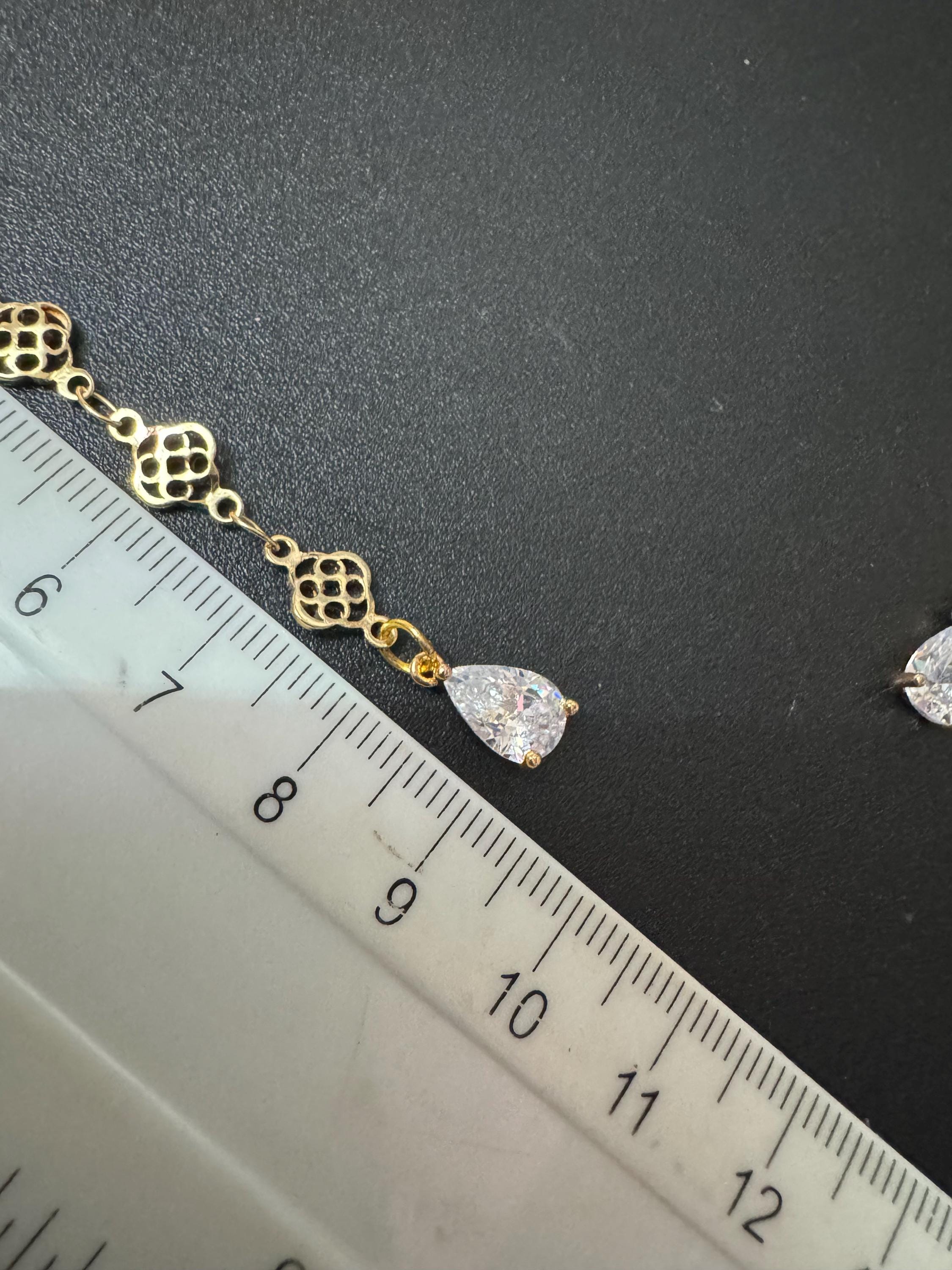Extra long 18k Gold plated Clear sparkly diamanté crystal rhinestone earrings for pierced ears