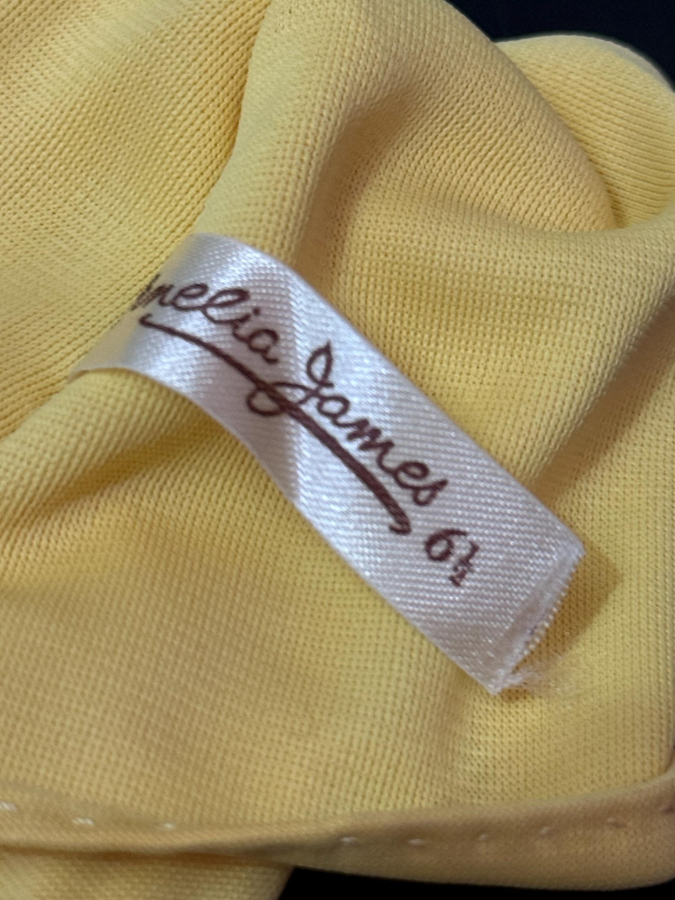 Size 6.5 small cornelia James yellow opera long length evening cocktail gloves 43cm