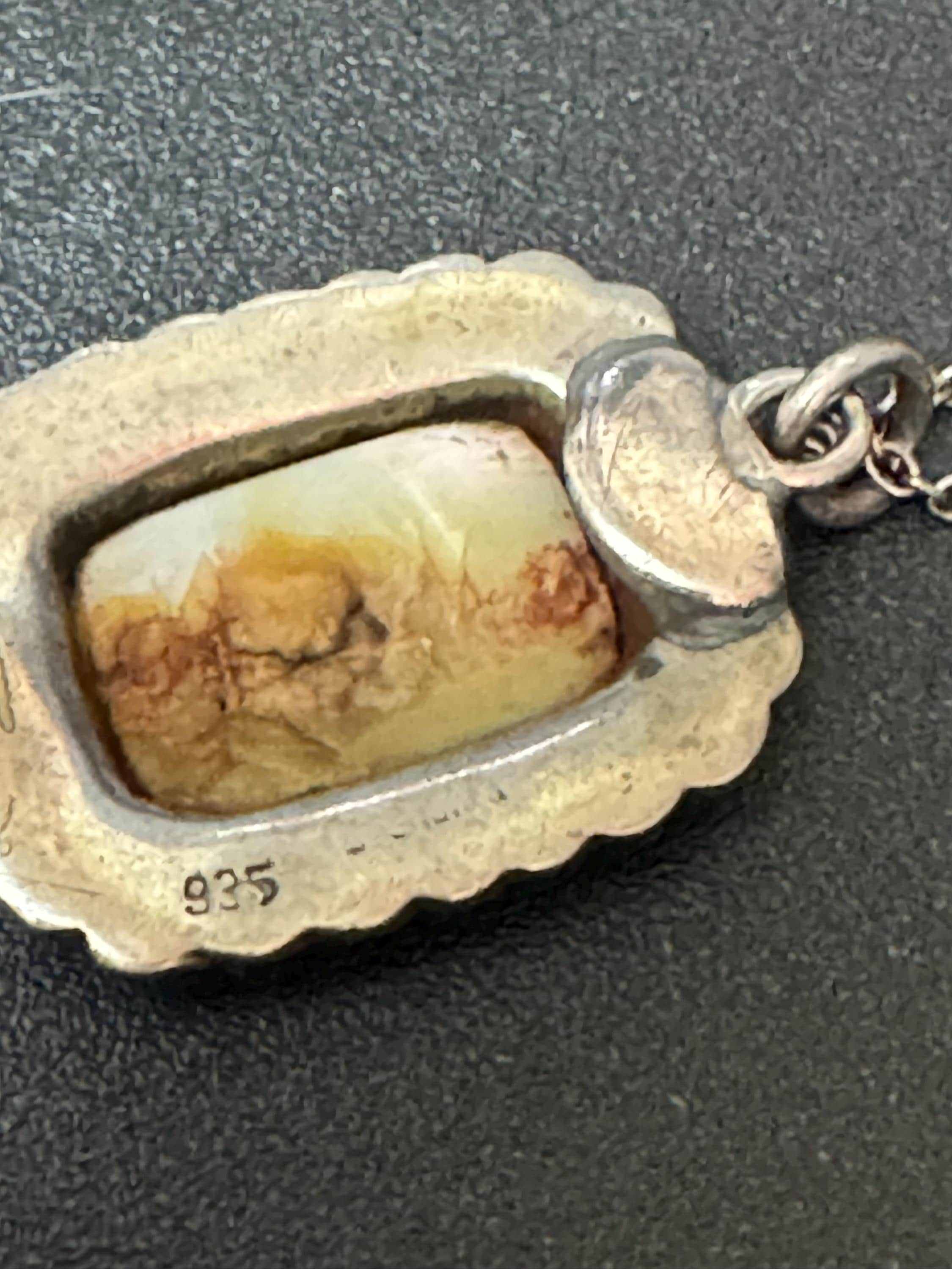 Antique Edwardian silver and turquoise beaded pearl pendant on a fine 925 sterling chain 52cm