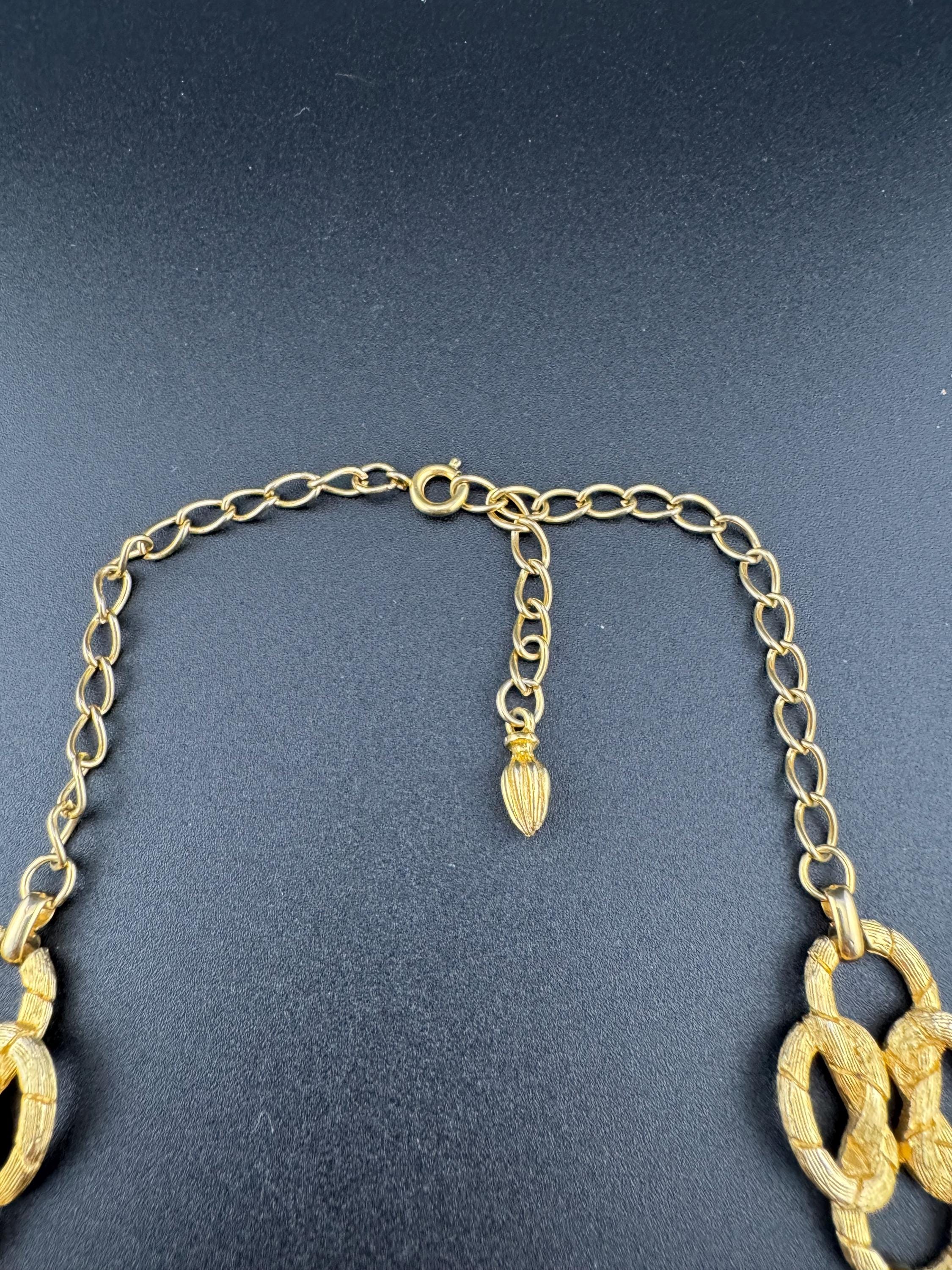Retro yellow gold tone chunky panel link choker to collar necklace 39cm to 44cm