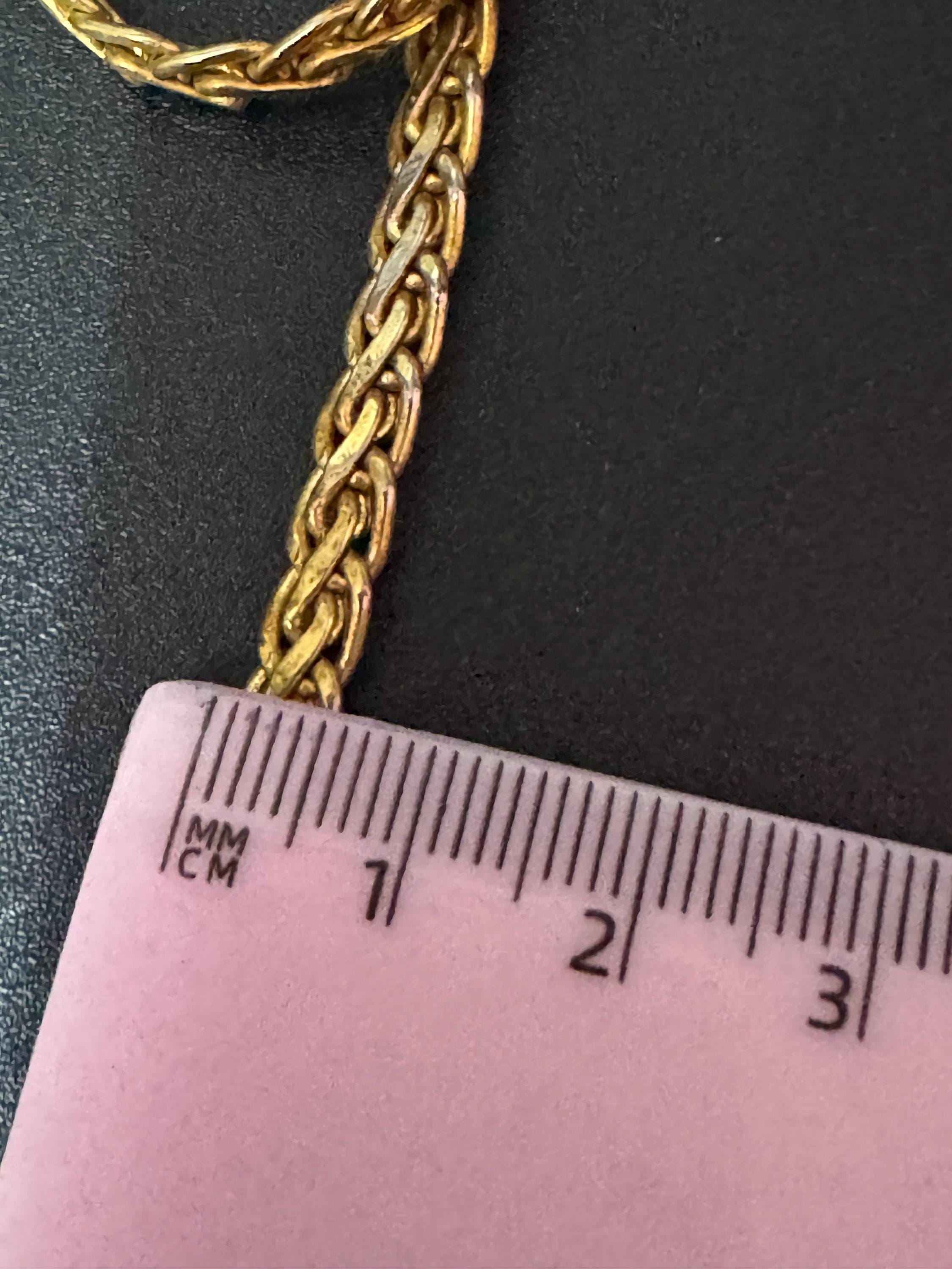 SIGNED SOLIEL 41cm x 6mm  gold plated high end gold tone ornate chain necklace 1980s 1990s