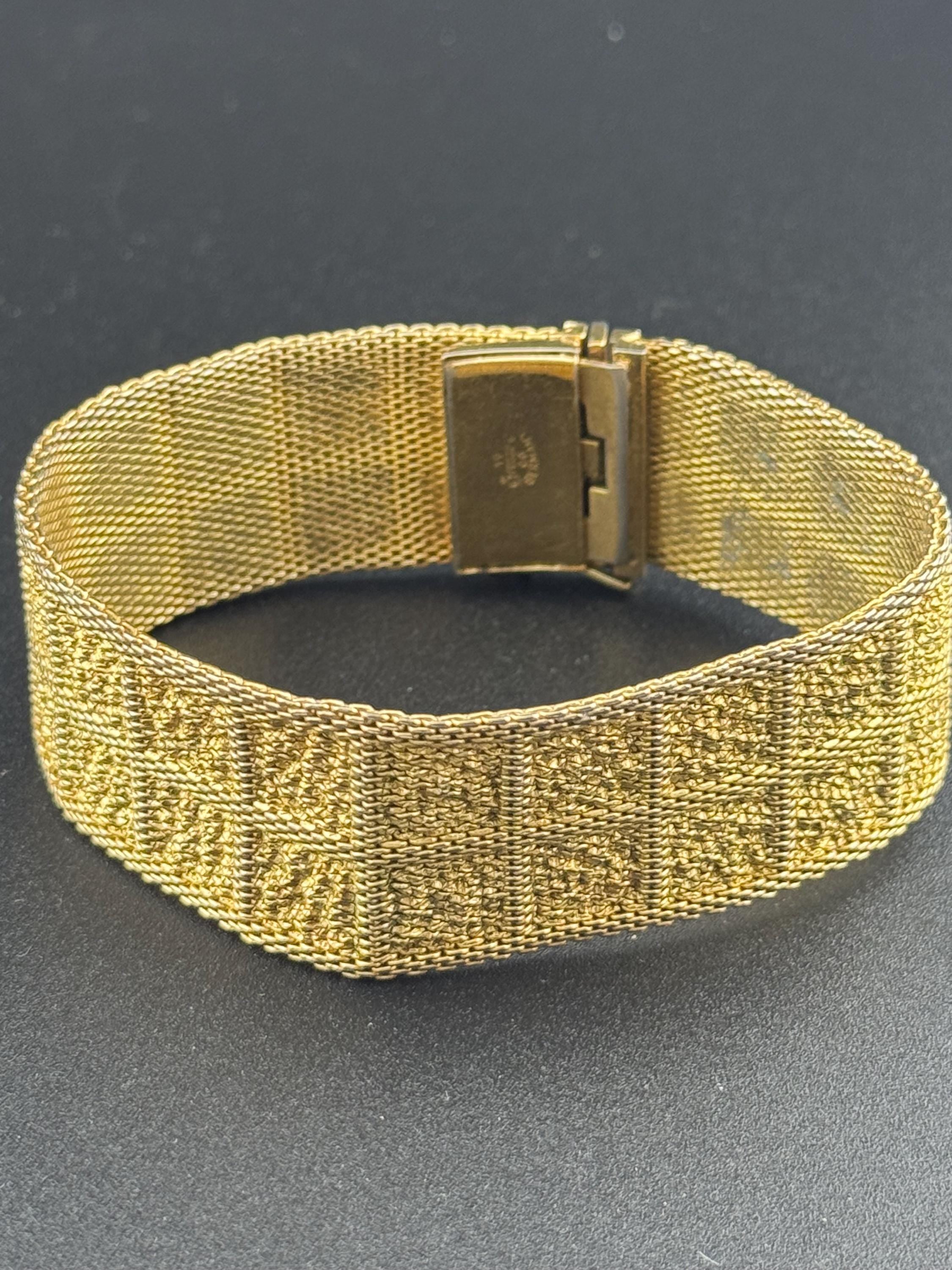 Henkel & Grosse gold plated Designer wide link cuff articulated bracelet Modernist 1966 vintage condition