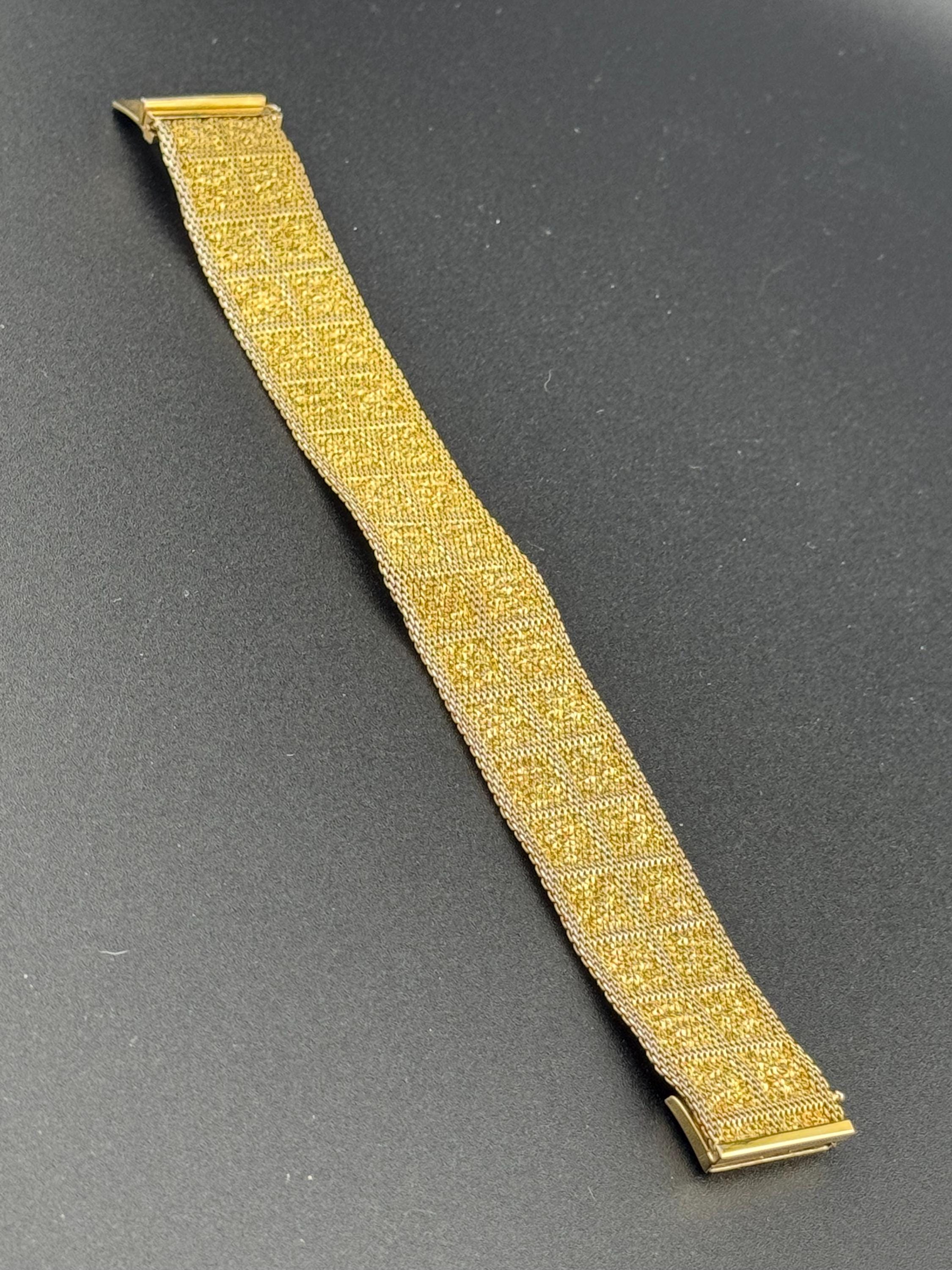 Henkel & Grosse gold plated Designer wide link cuff articulated bracelet Modernist 1966 vintage condition