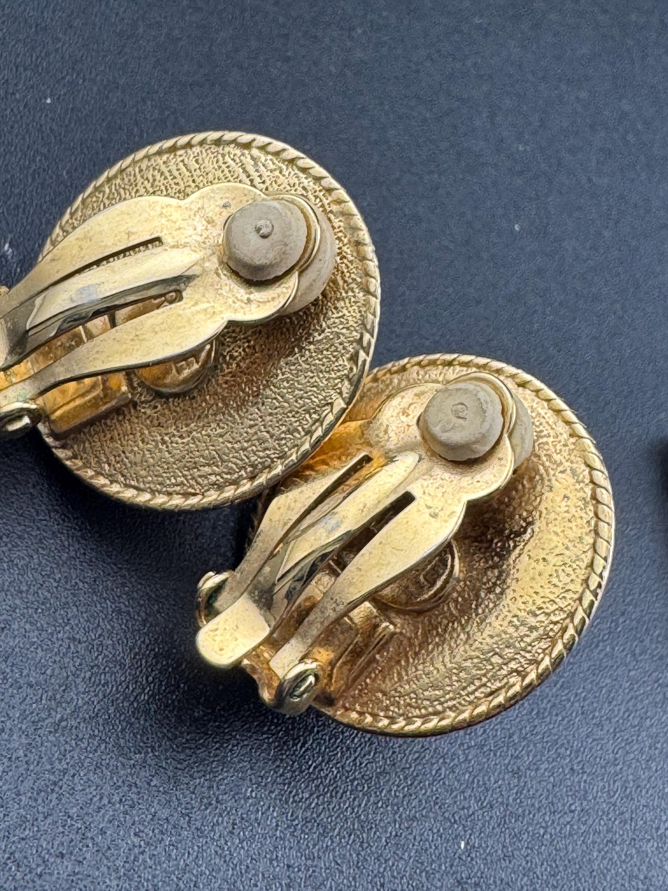 Vintage CAROLEE Gold Tone Domed Clip On Earrings: 1980s Studs