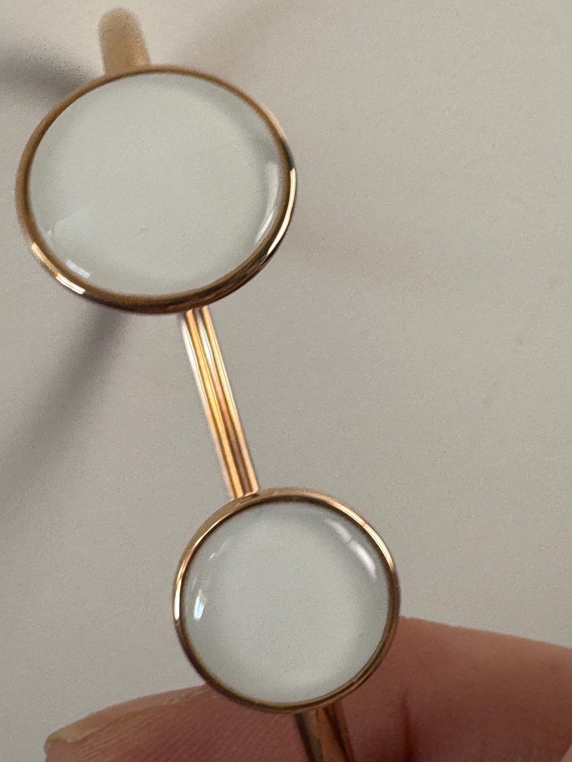 Signed Skagen Retro high end white cabochon end open bangle Scandinavian rose gold copper tone