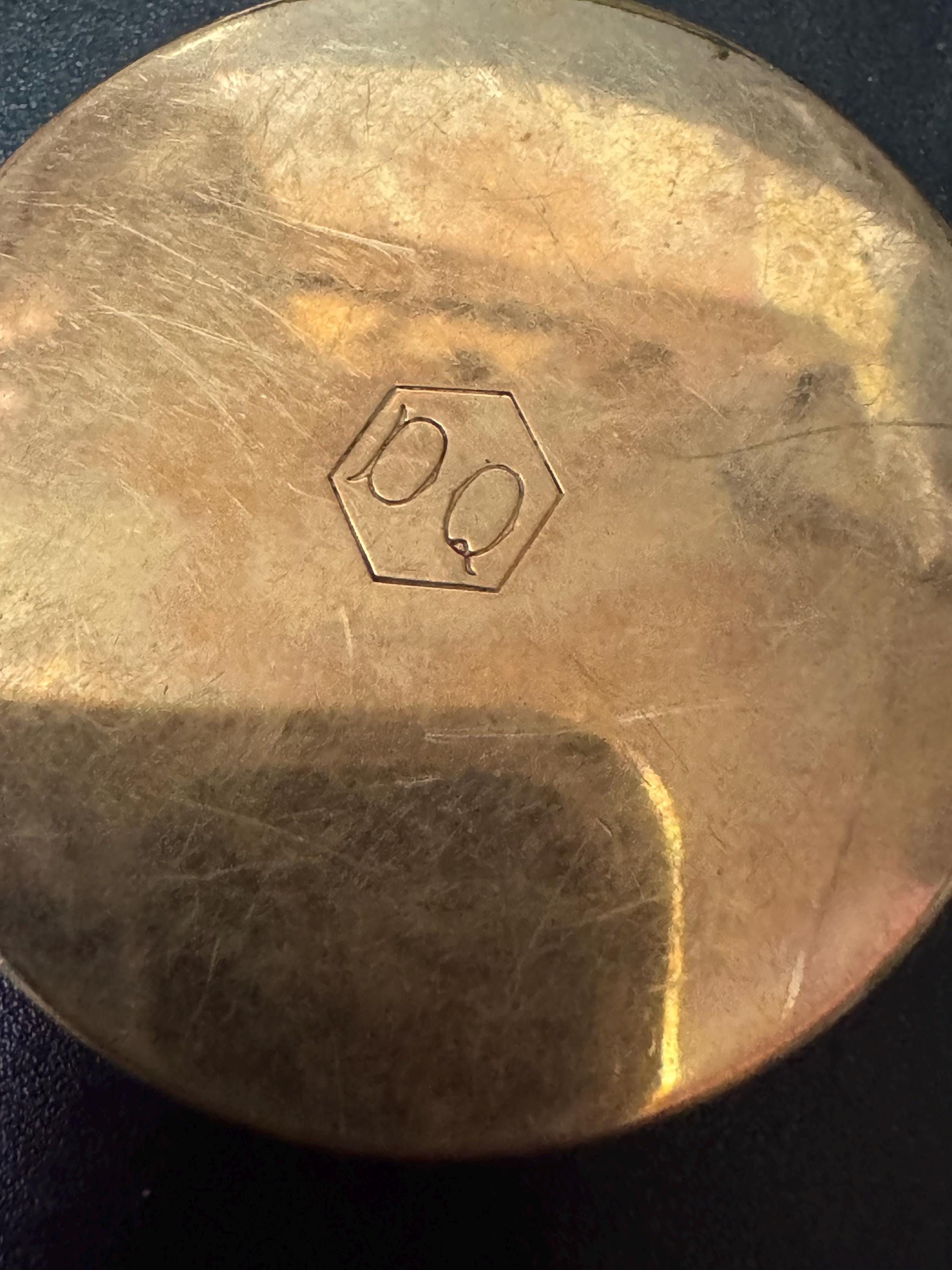 Vintage OQ blush Rouge Pot powder compact case with minimal contents