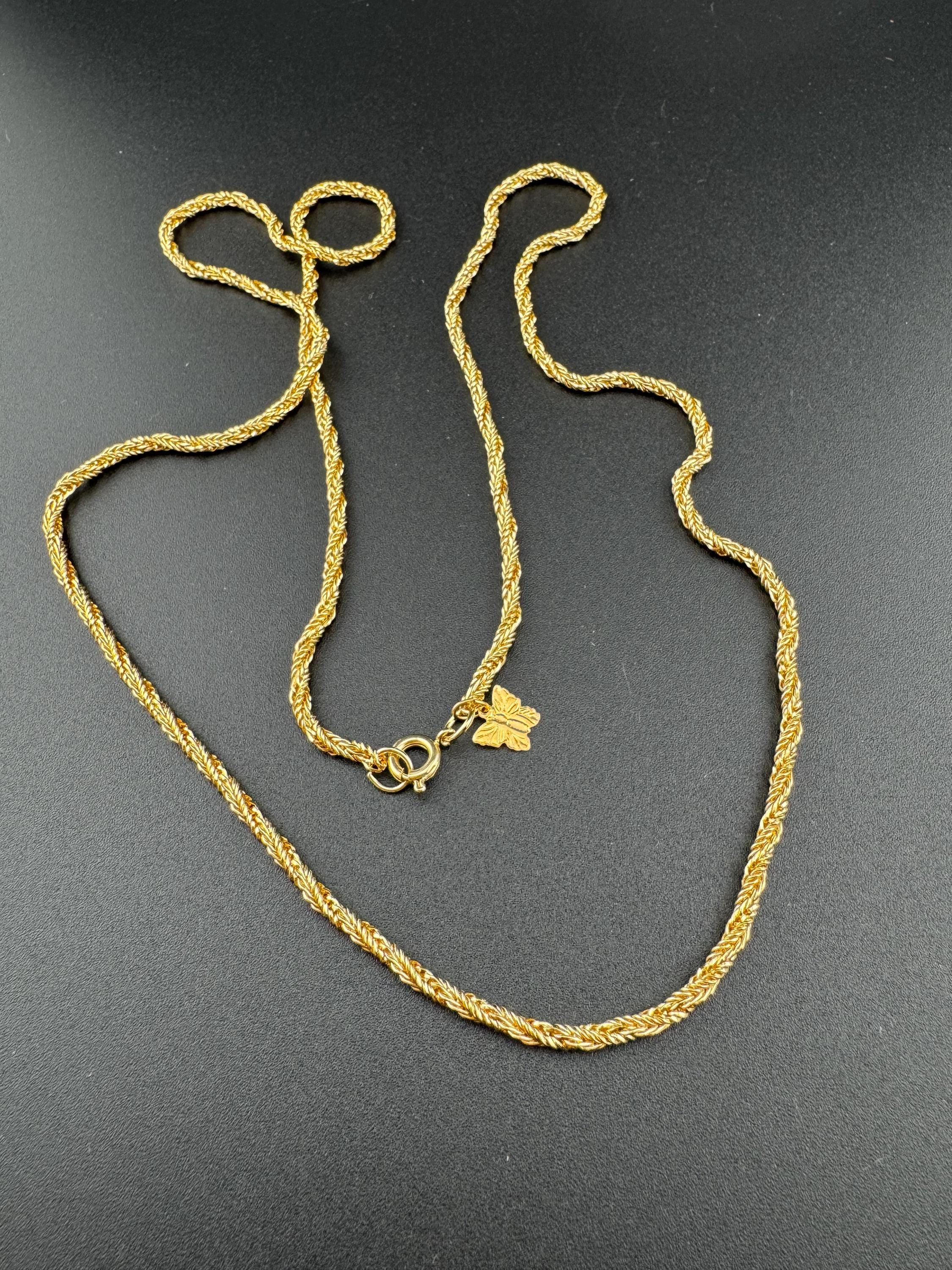 30.5inch True vintage fine 3mm gold tone long 78cm rope chain plain necklace old shop stock