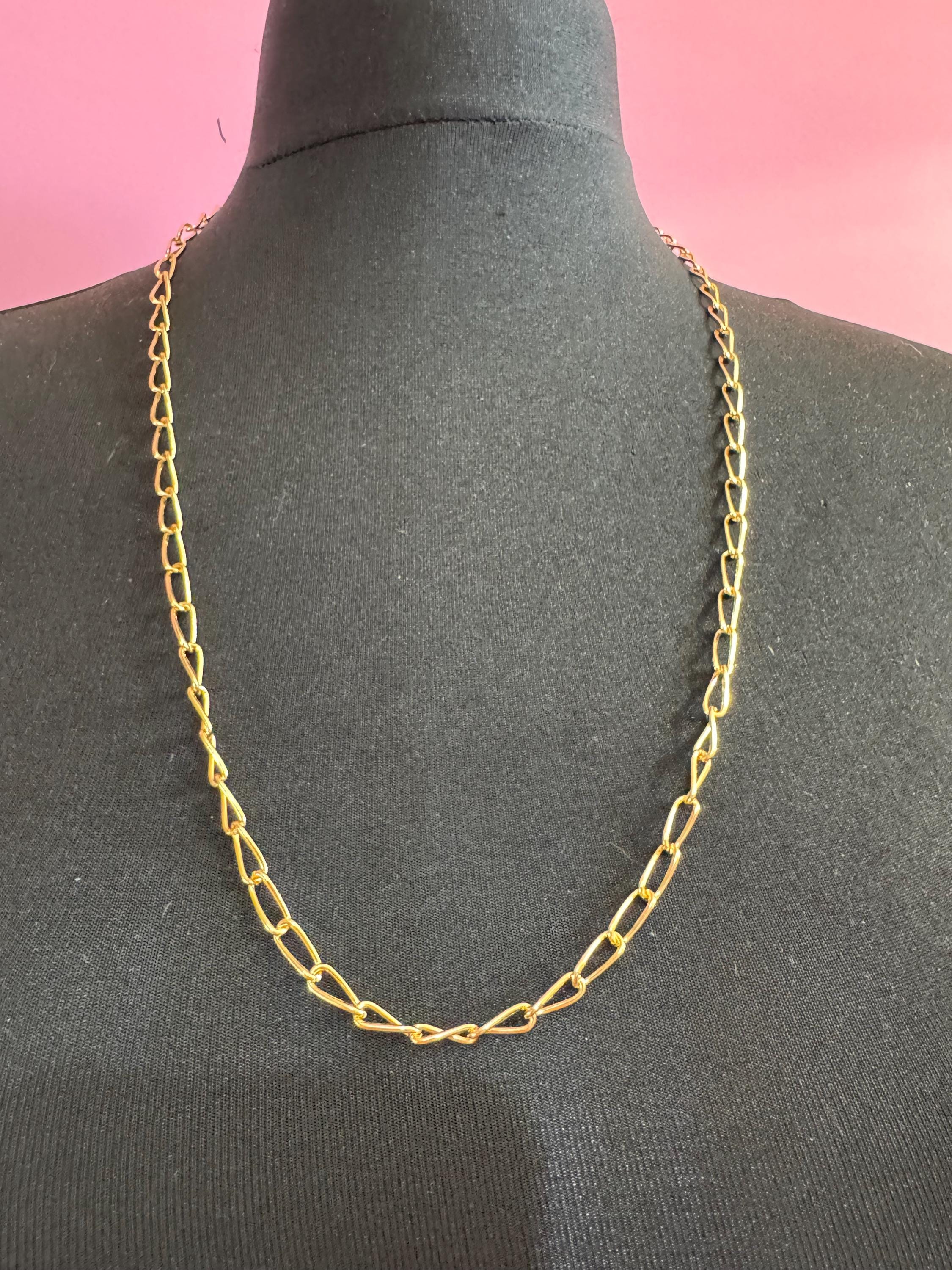 28” 72cm True Vintage gold plated ornate large link cable chain ideal layering necklace for charms old shop stock