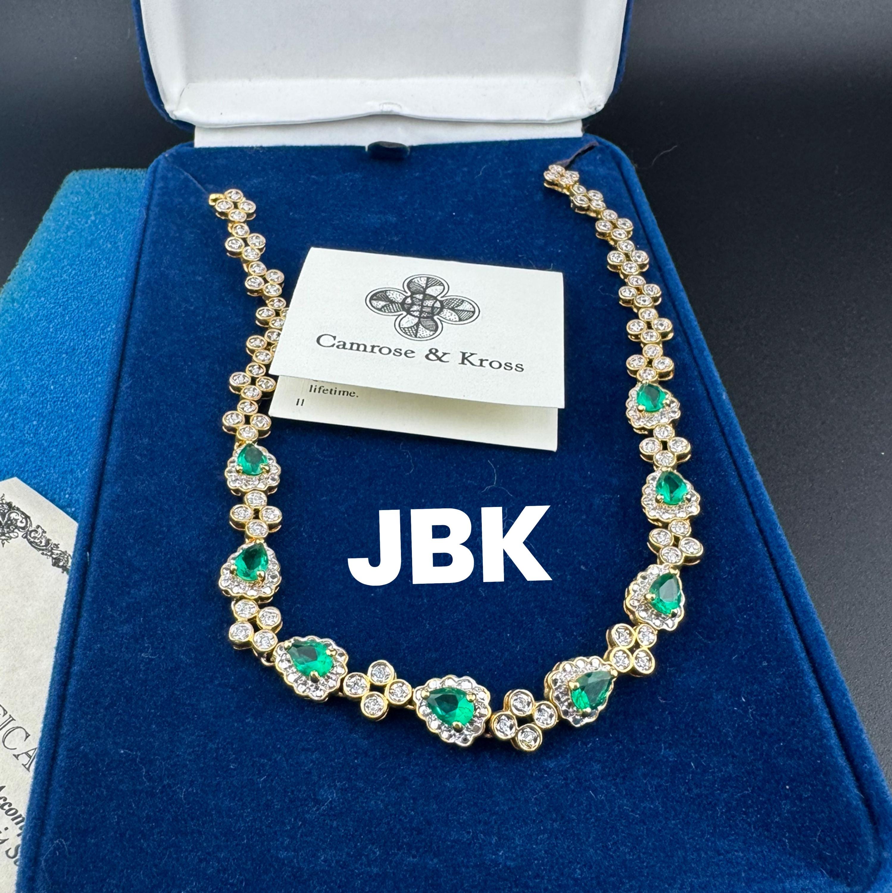 JBK Camrose & Kross Emerald Green Rhinestone Necklace