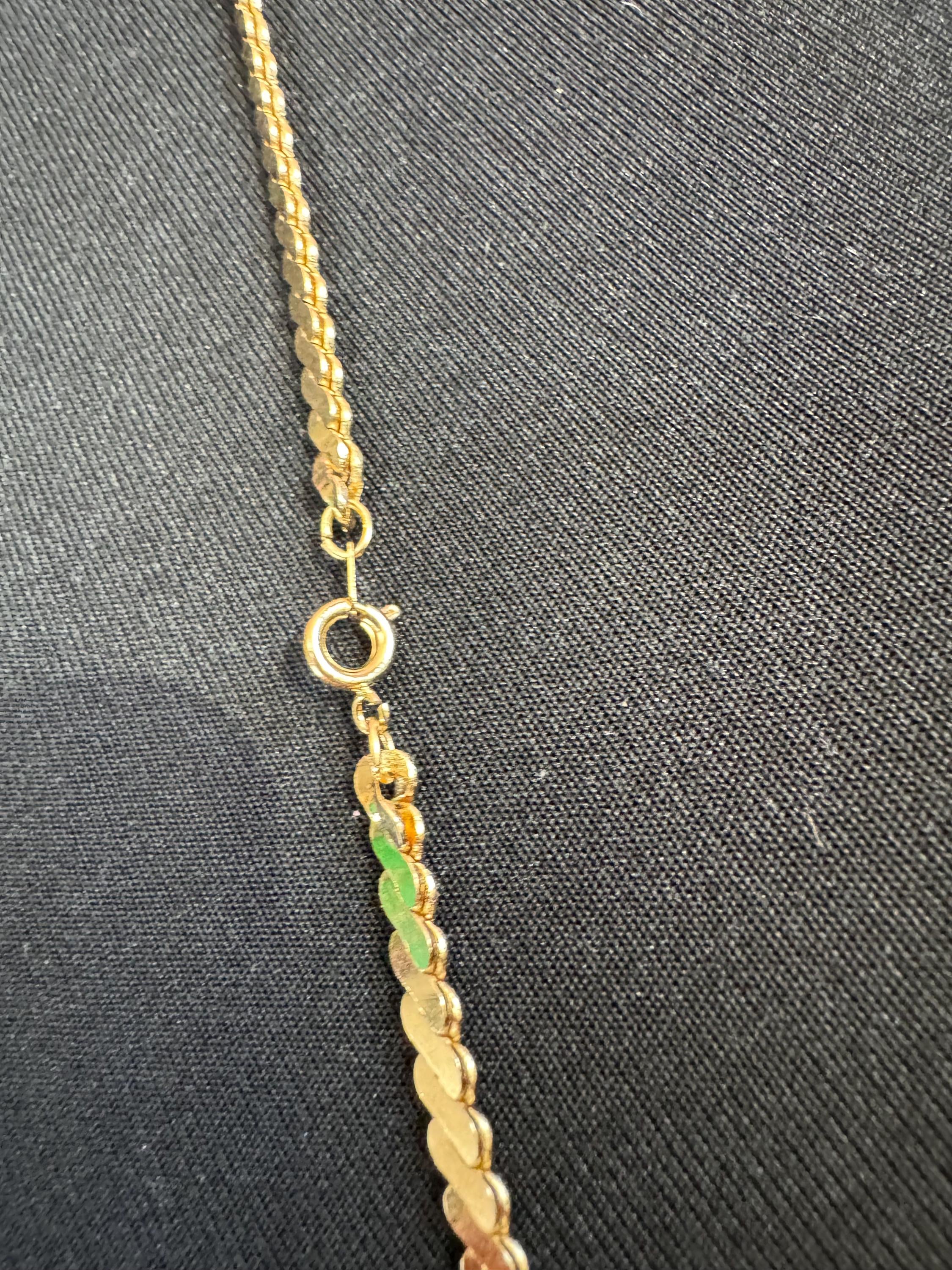 Vintage Gold Plated Serpentine Chain Necklace: 27" Long, Wide Layering