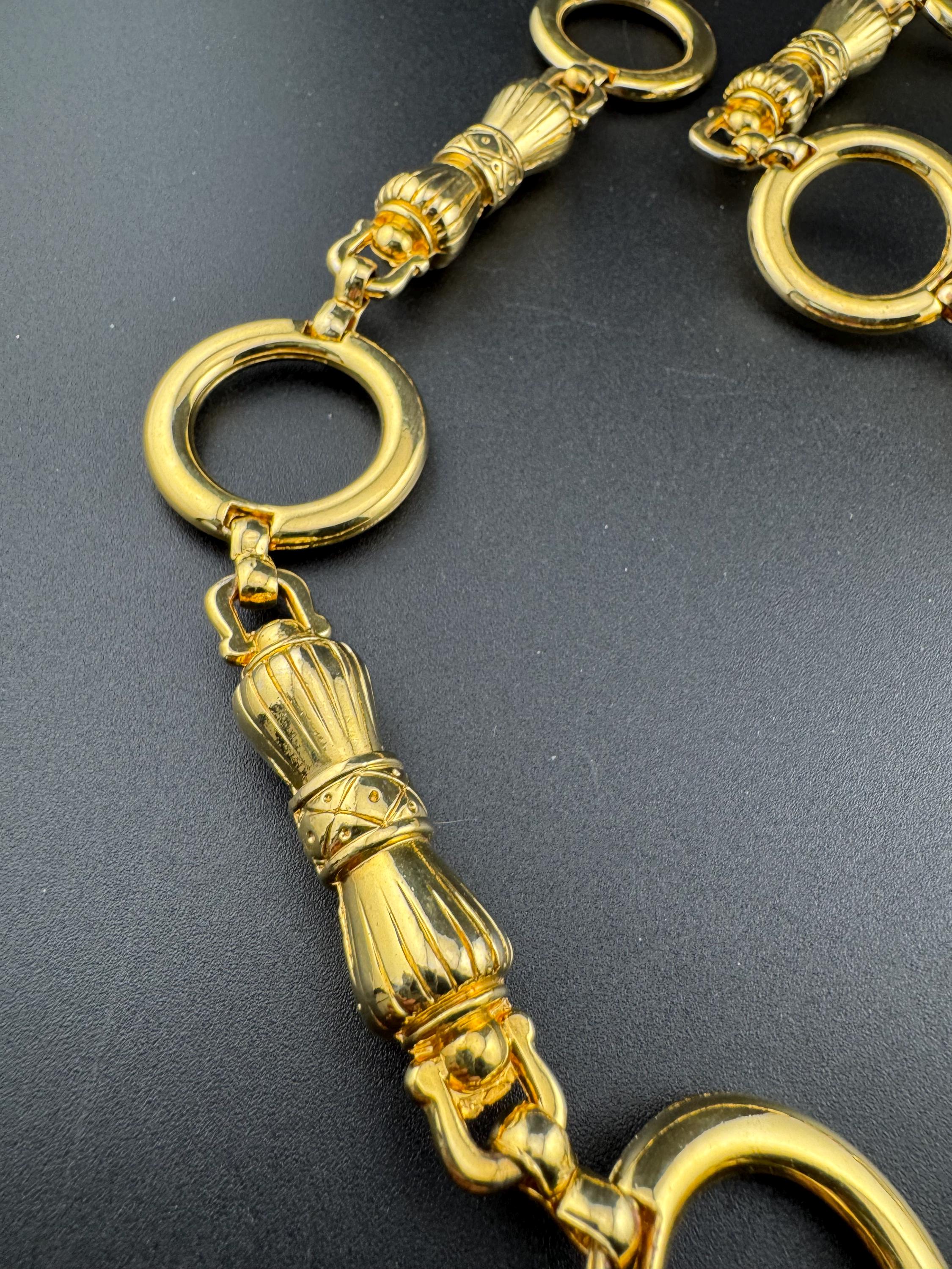 retro gold tone heavy chain link adjustable fashion belt 82-95cm good quality