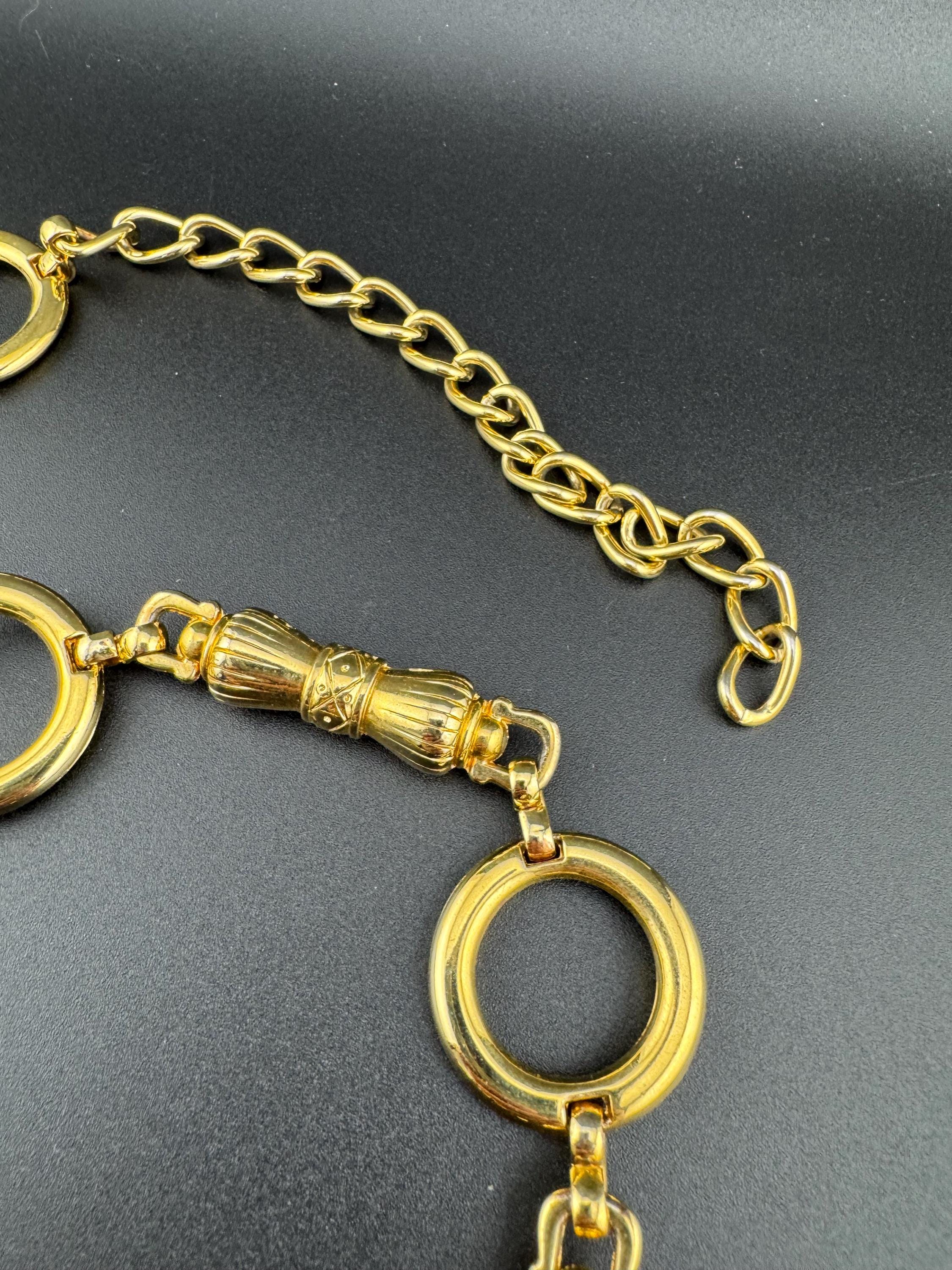 retro gold tone heavy chain link adjustable fashion belt 82-95cm good quality