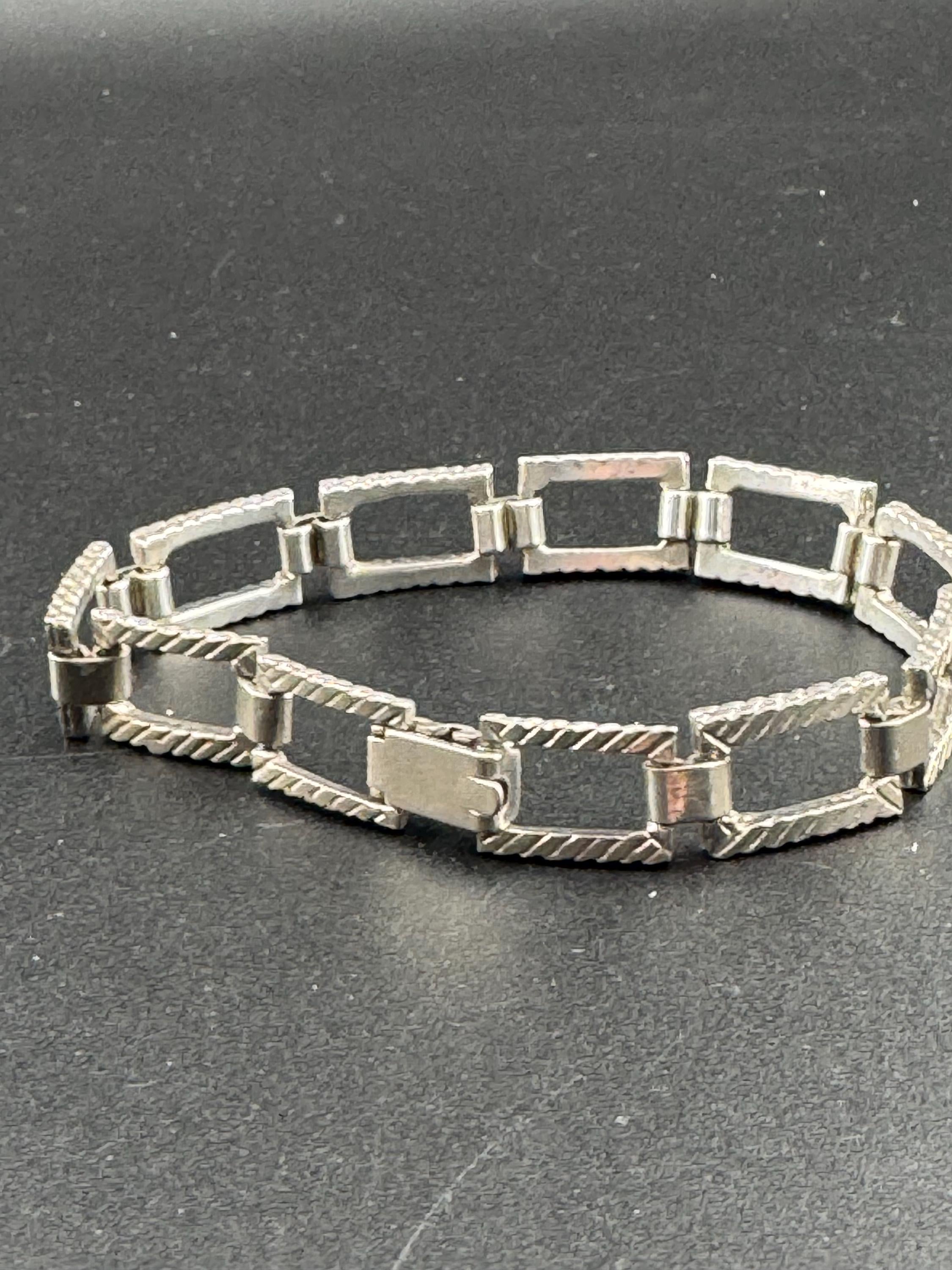 Modernist 800 continental silver panel link bracelet 22.7 grams 19.5cm x 1cm