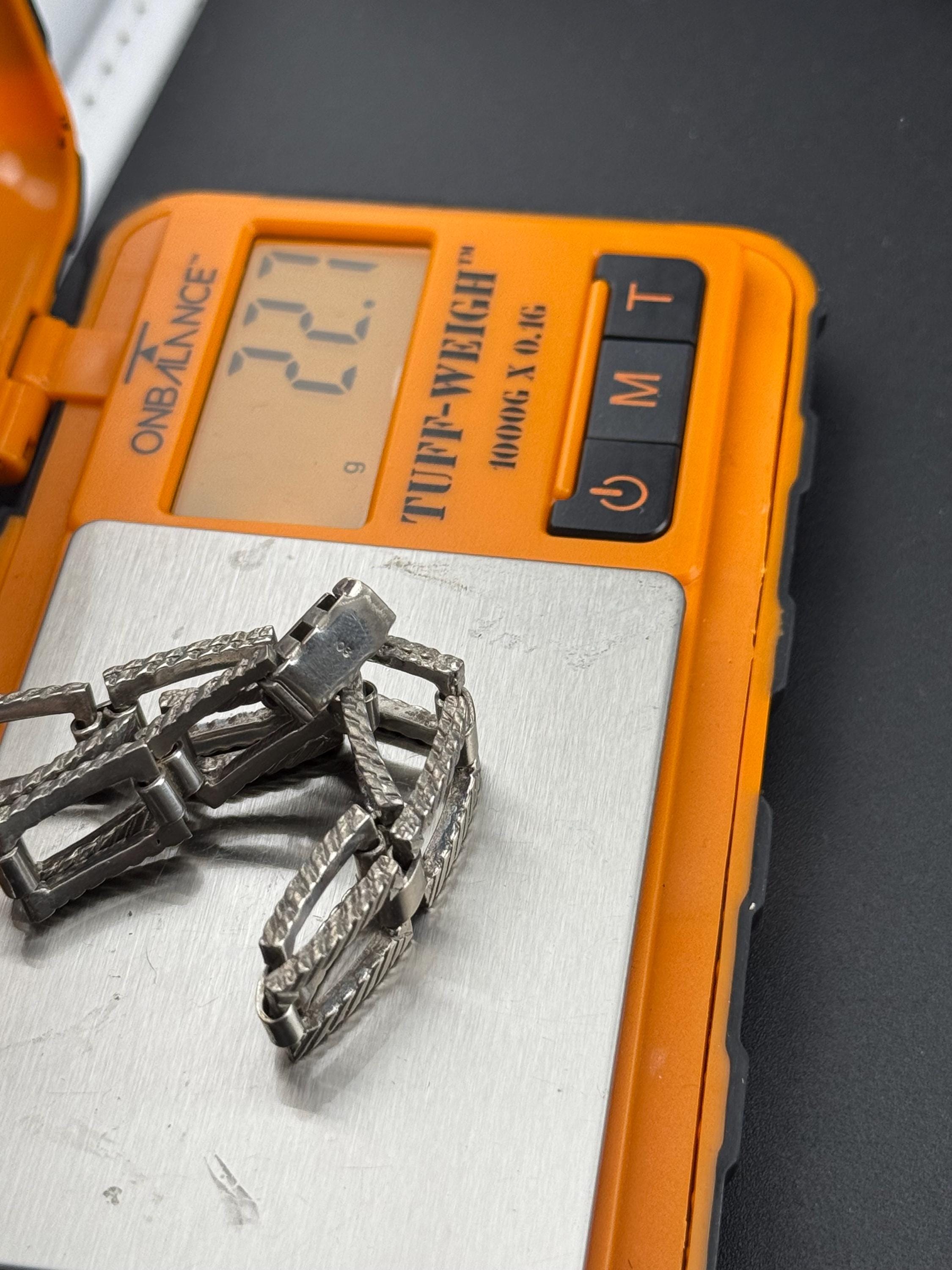 Modernist 800 continental silver panel link bracelet 22.7 grams 19.5cm x 1cm