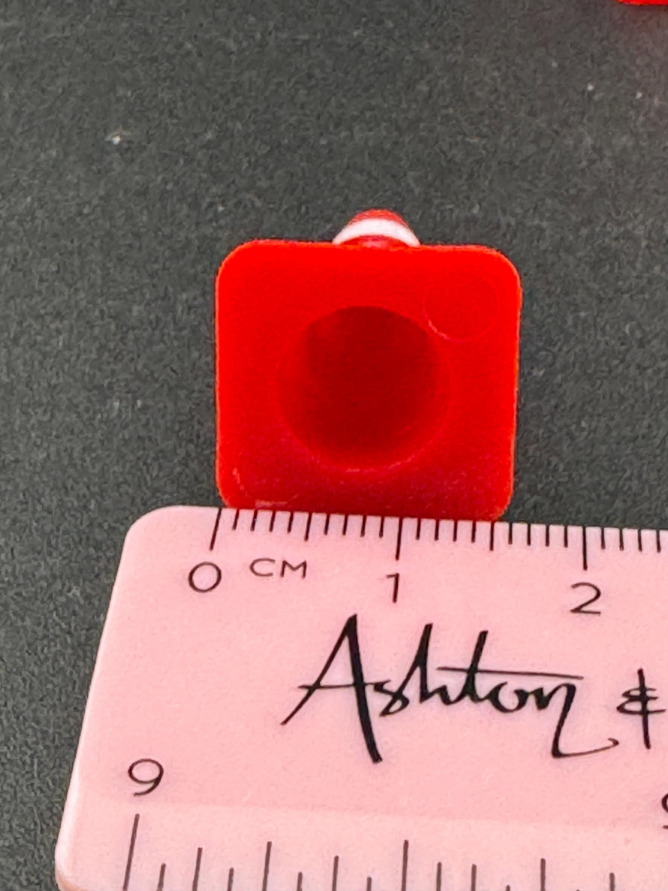 Miniature Traffic Cone Cake Toppers: Red & White, Reusable - Set of 5