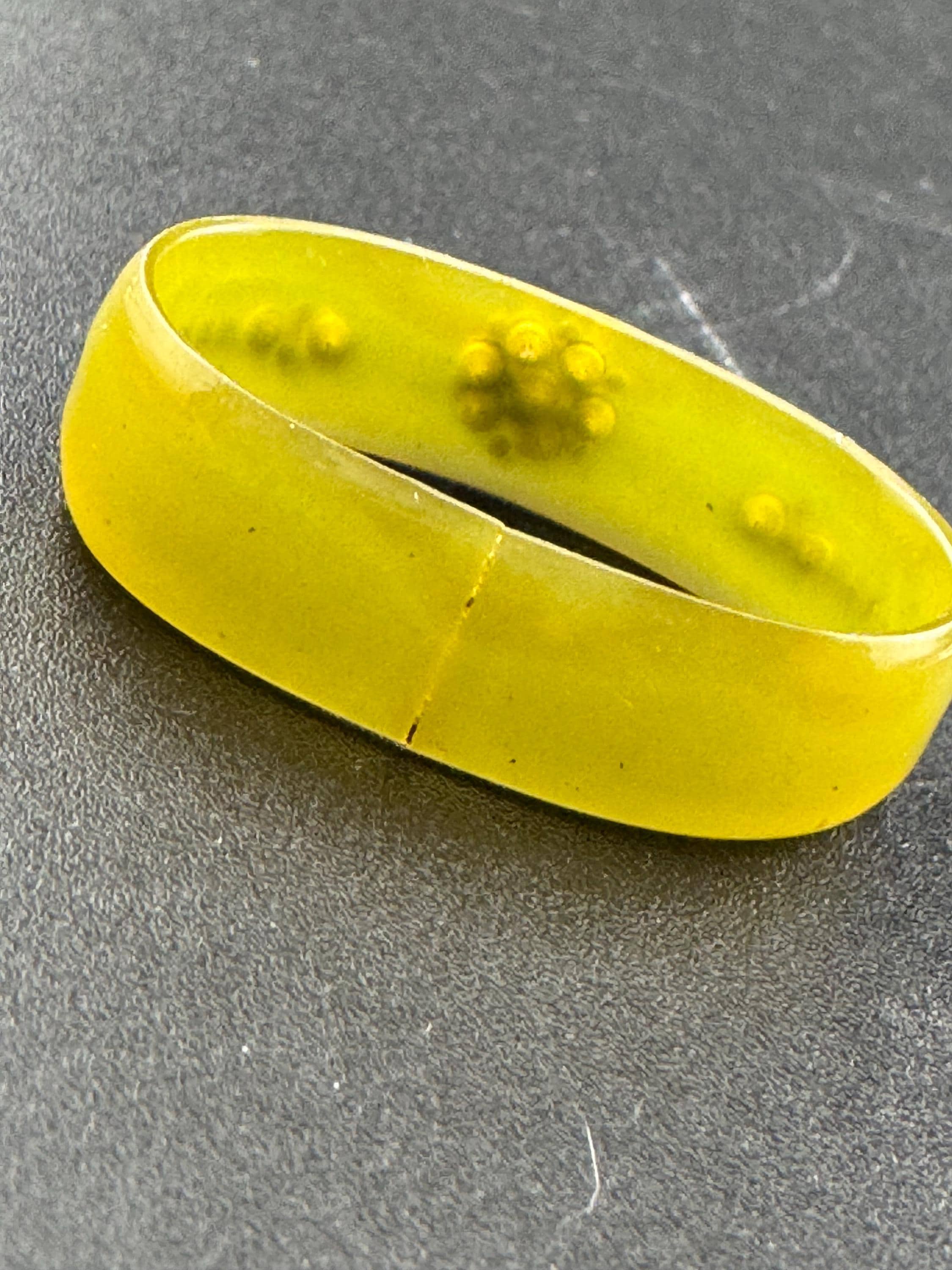 Art Deco Celluloid Early Plastic green Scarf Ring clear diamanté Bakelite pique work 1920s 1930s antique