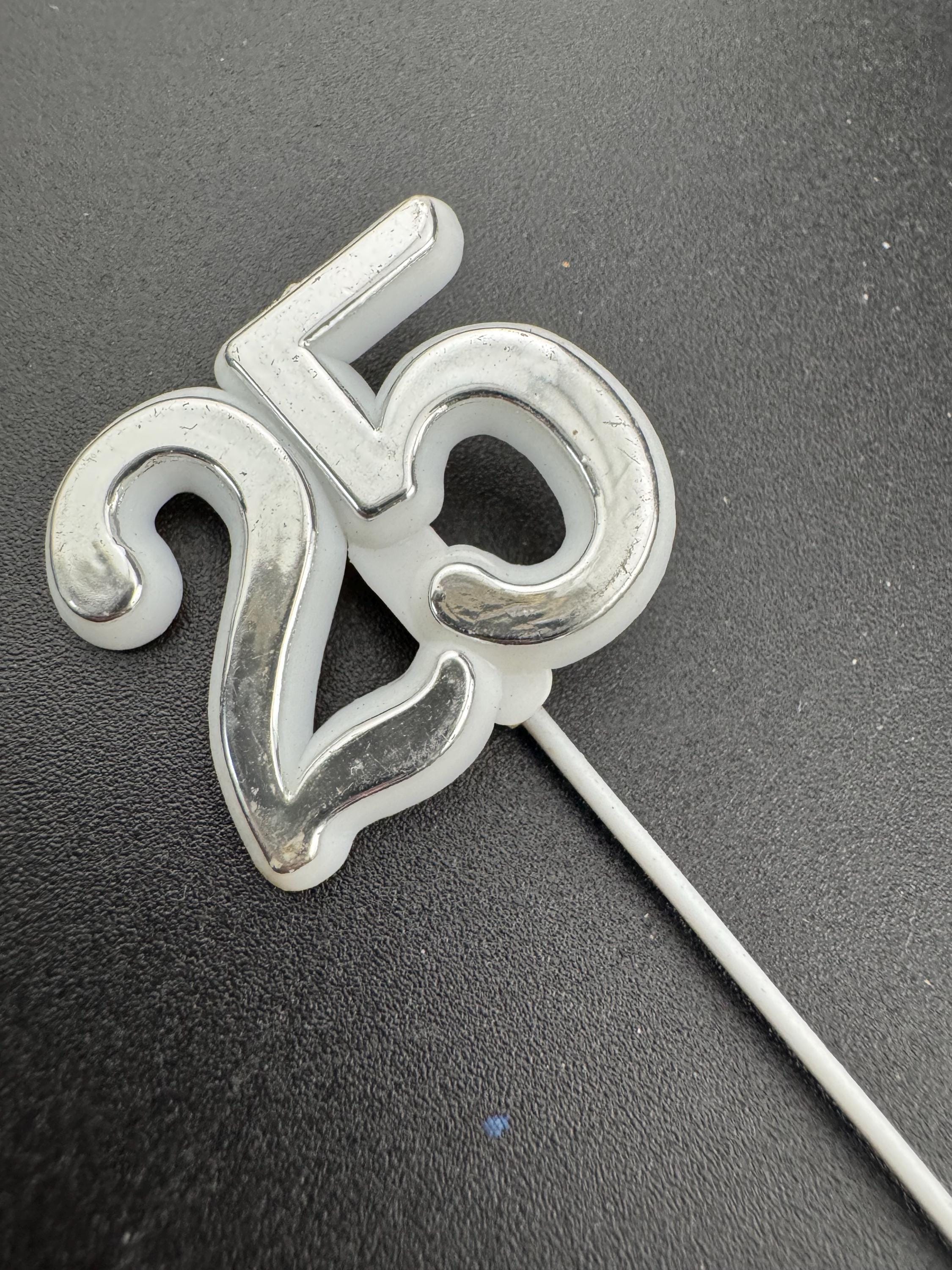 Vintage traditional 50th golden wedding anniversary cake topper decoration embossed metal birthday