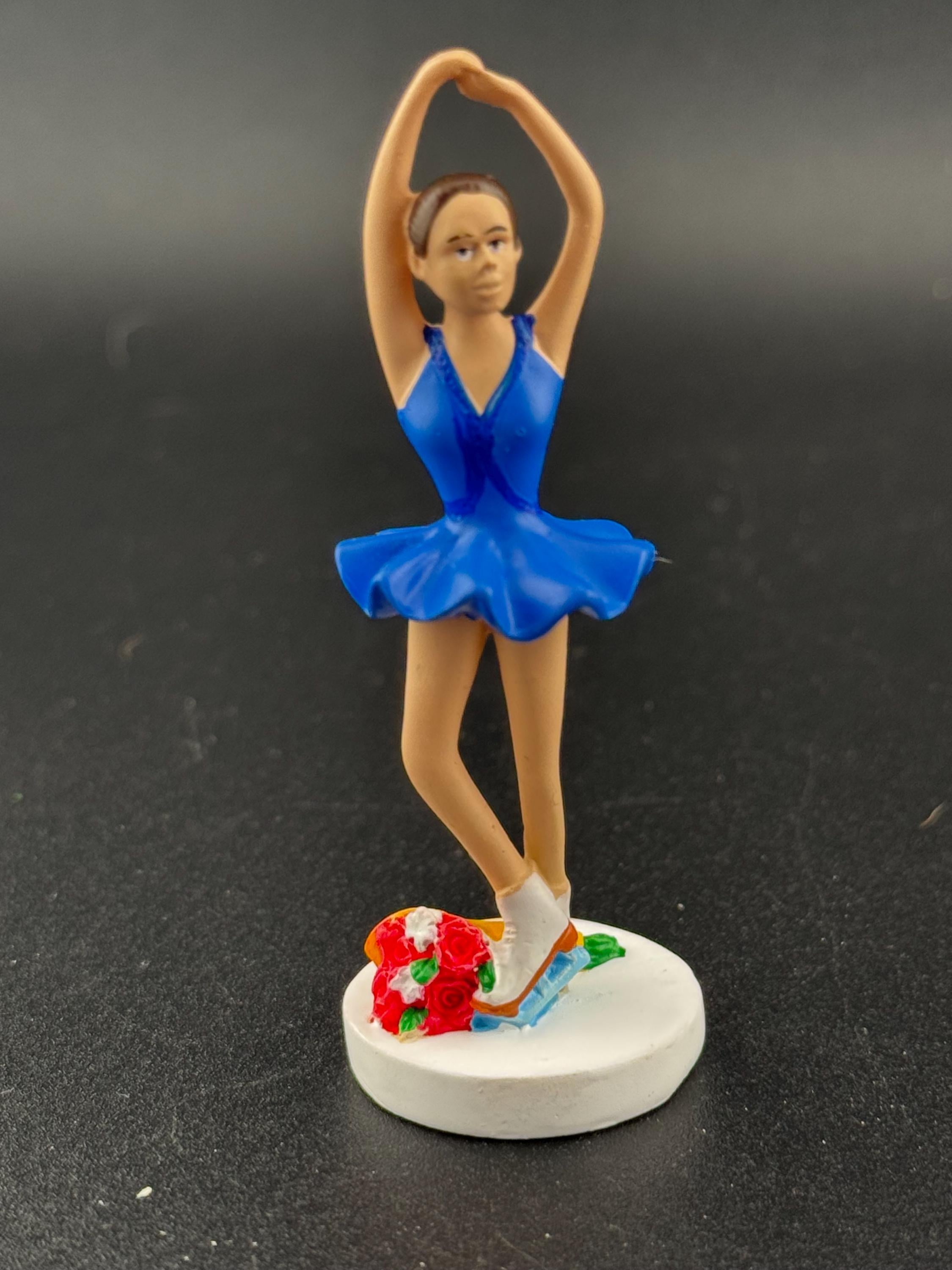 Novelty ballerina in a blue dress plastic Cake topper, ballet dancer decoration