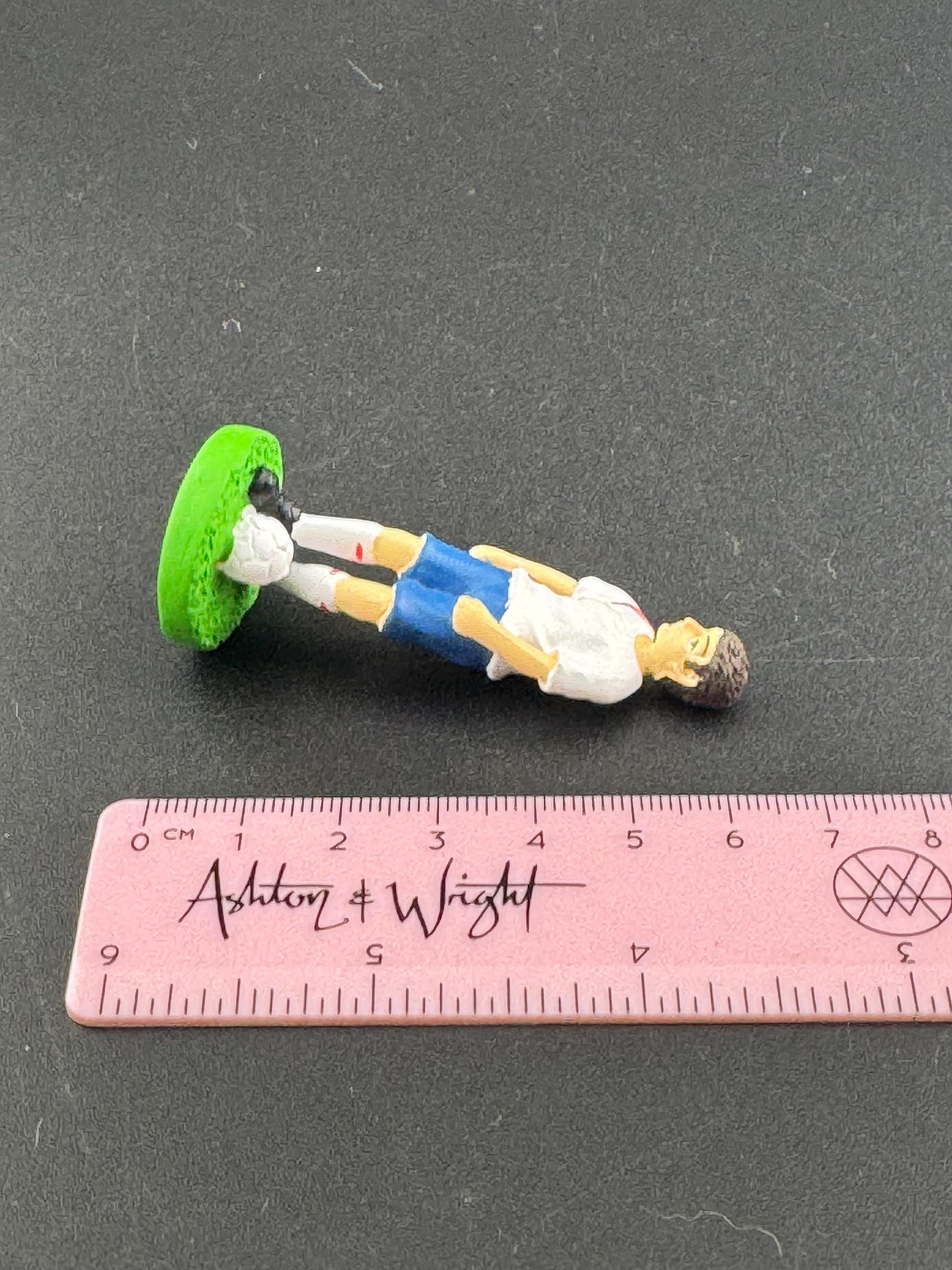 men’s footballer birthday cake topper, novelty sports, man playing football figure decoration