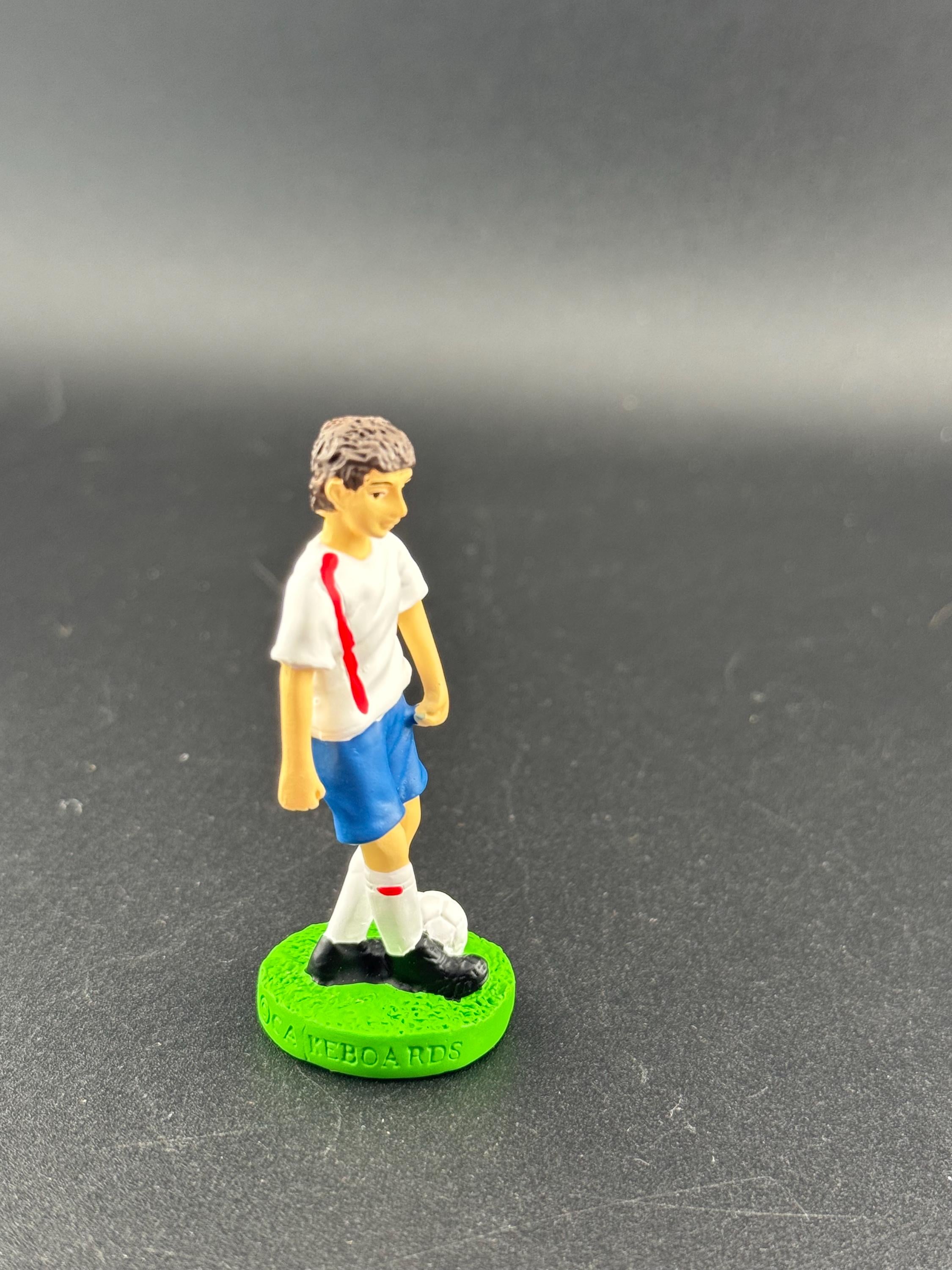 men’s footballer birthday cake topper, novelty sports, man playing football figure decoration