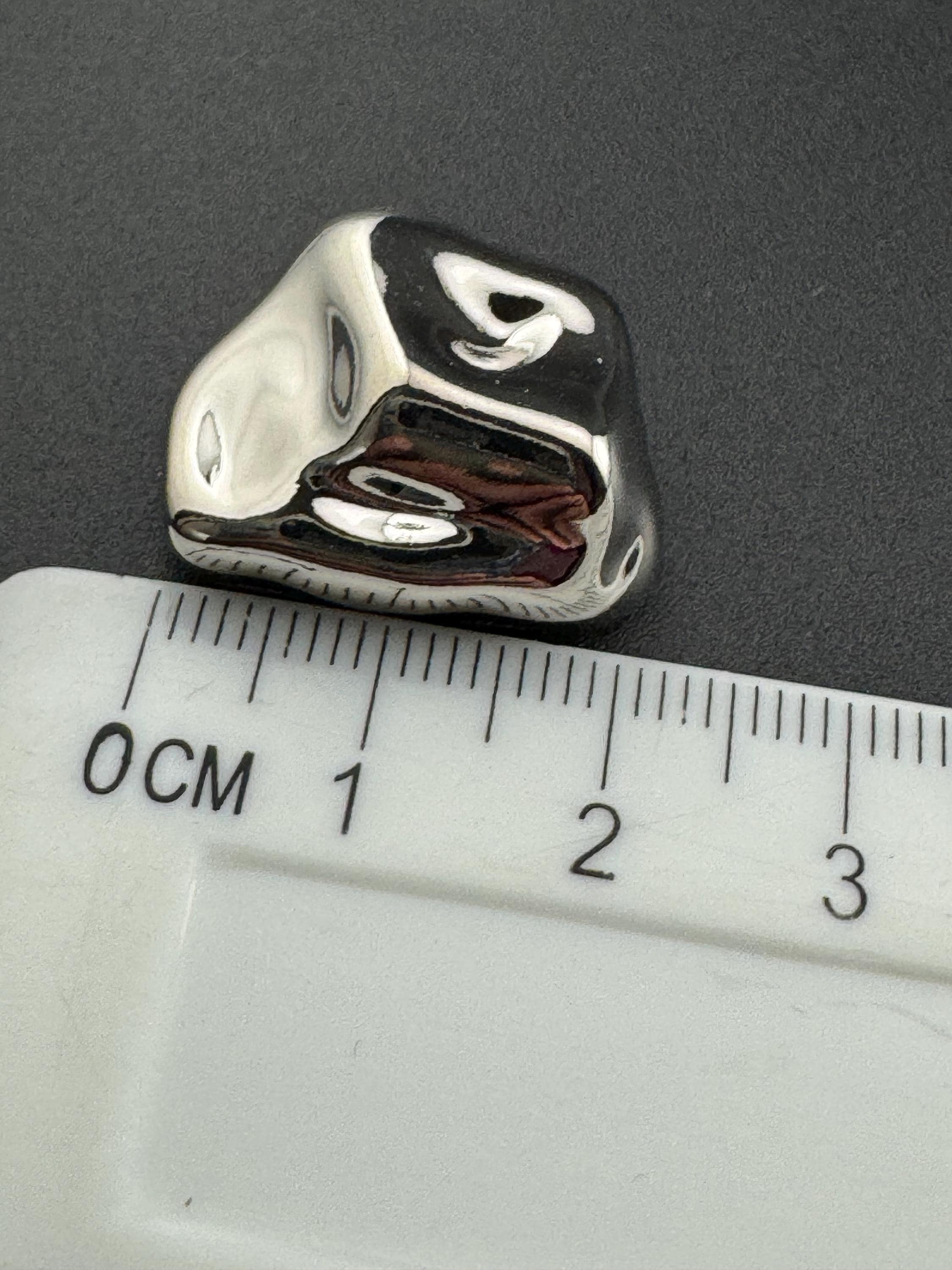23mm silver tone irregular rectangular shaped metal buttons 5 pack