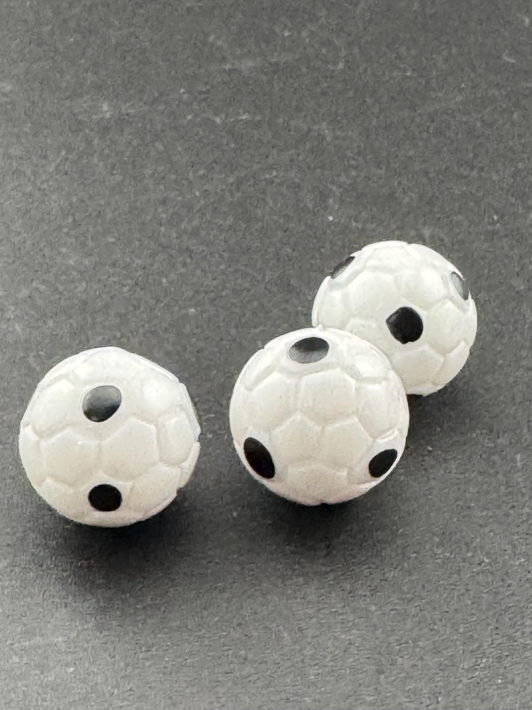 Pack of 3 1.5cm Novelty round traditional football birthday cake topper, sports, footballer decoration