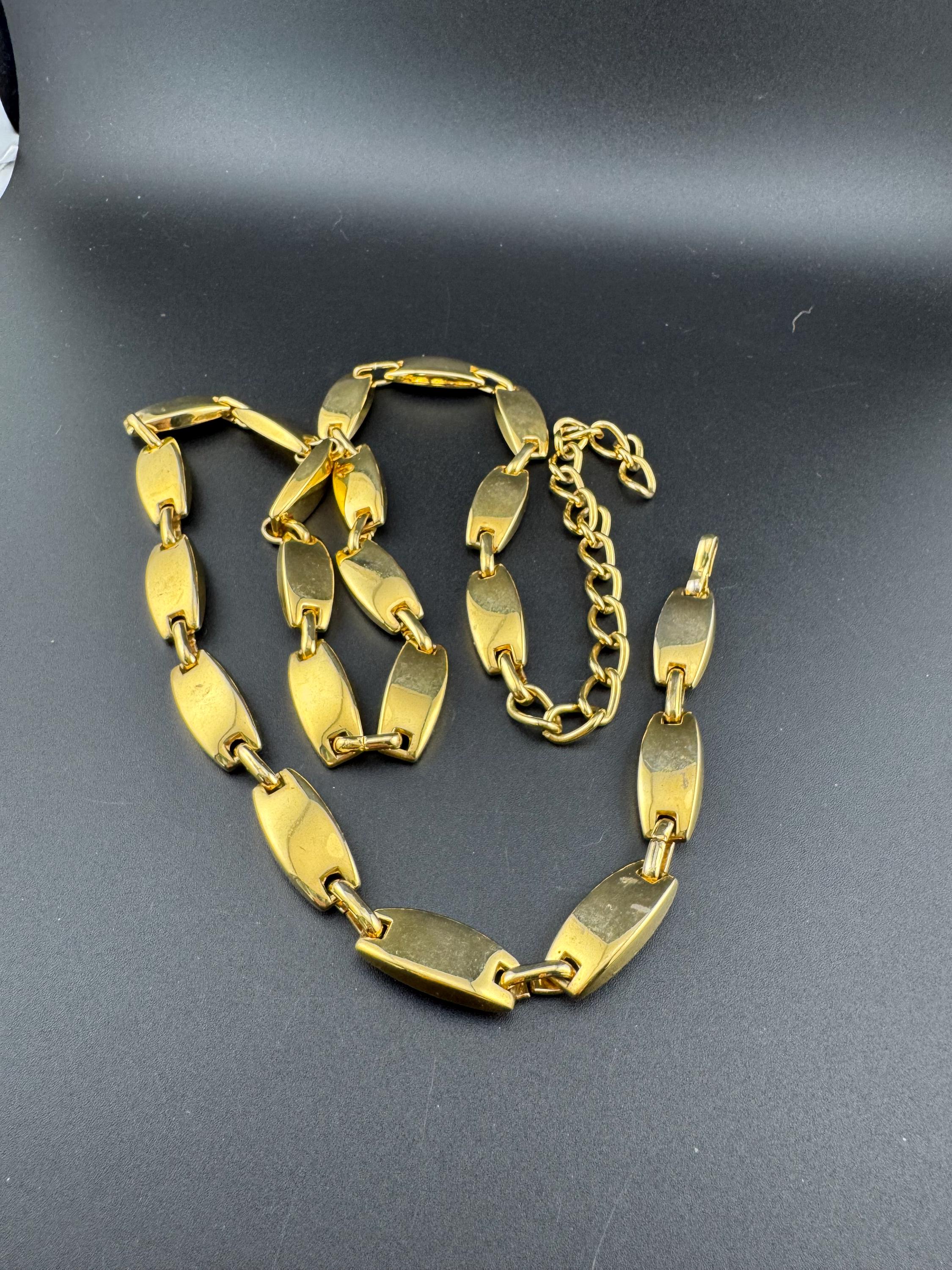retro gold tone heavy chain link adjustable fashion belt 78-91cm good quality signed