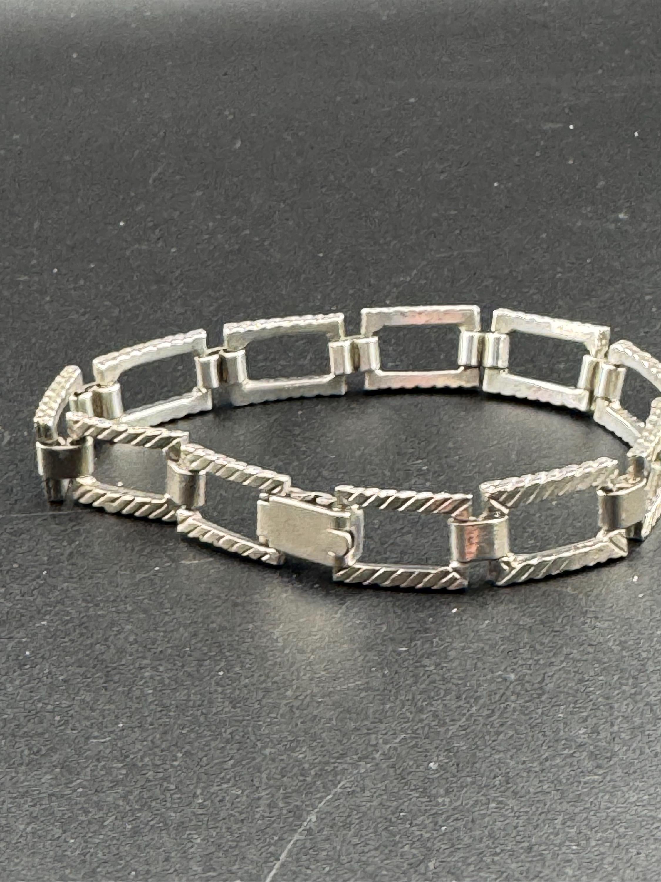 Modernist 800 continental silver panel link bracelet 22.7 grams 19.5cm x 1cm