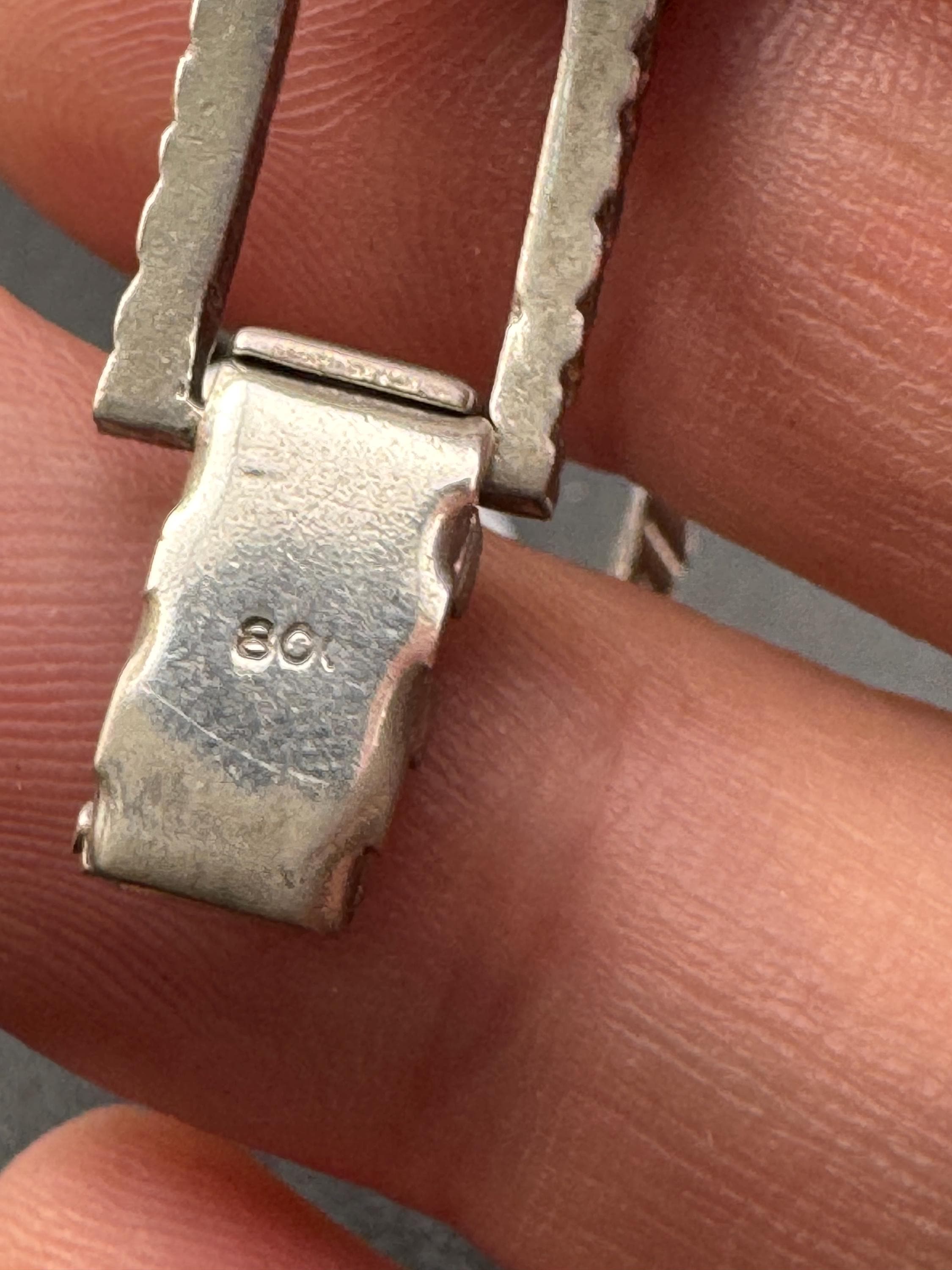 Modernist 800 continental silver panel link bracelet 22.7 grams 19.5cm x 1cm