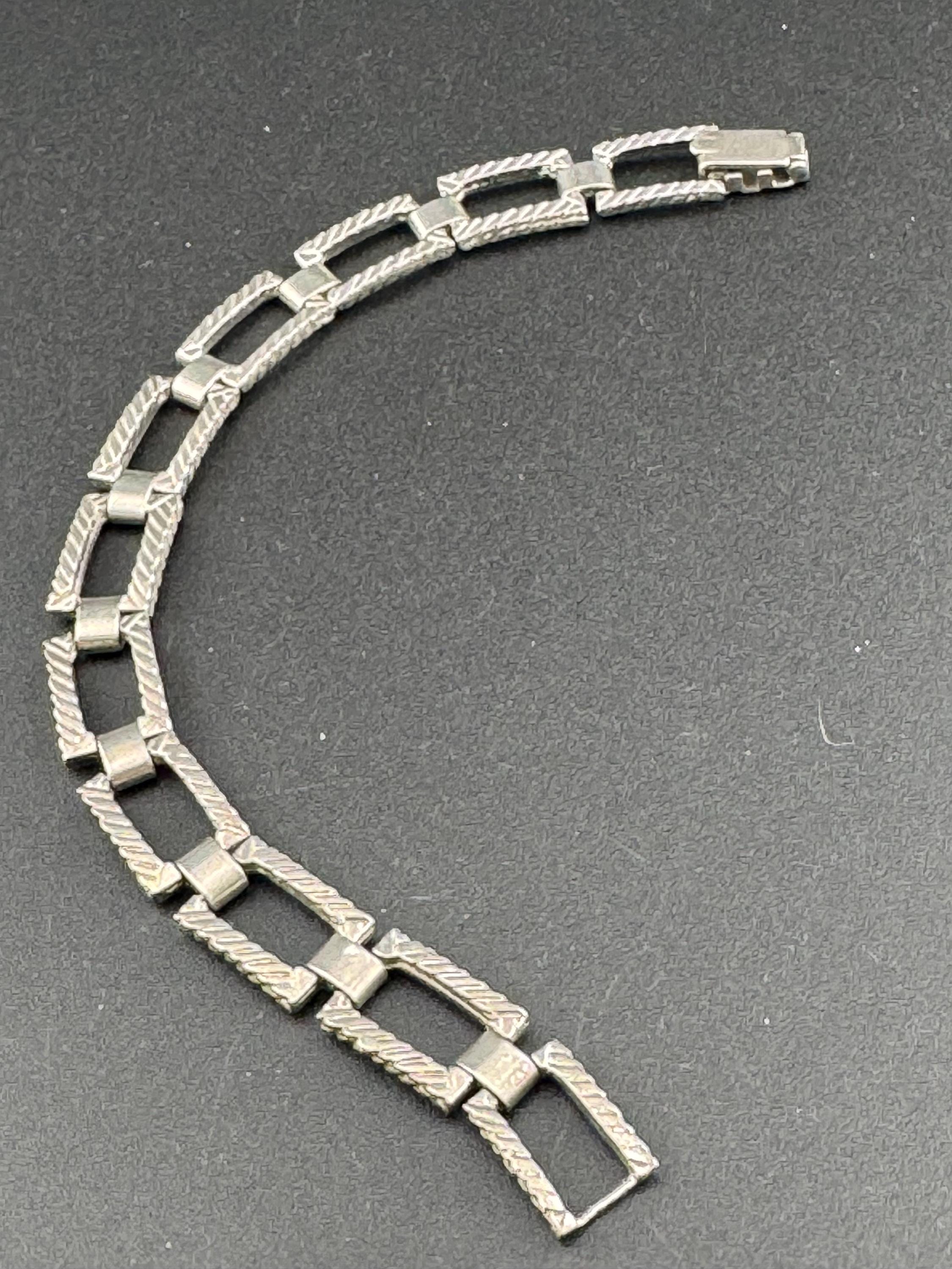 Modernist 800 continental silver panel link bracelet 22.7 grams 19.5cm x 1cm