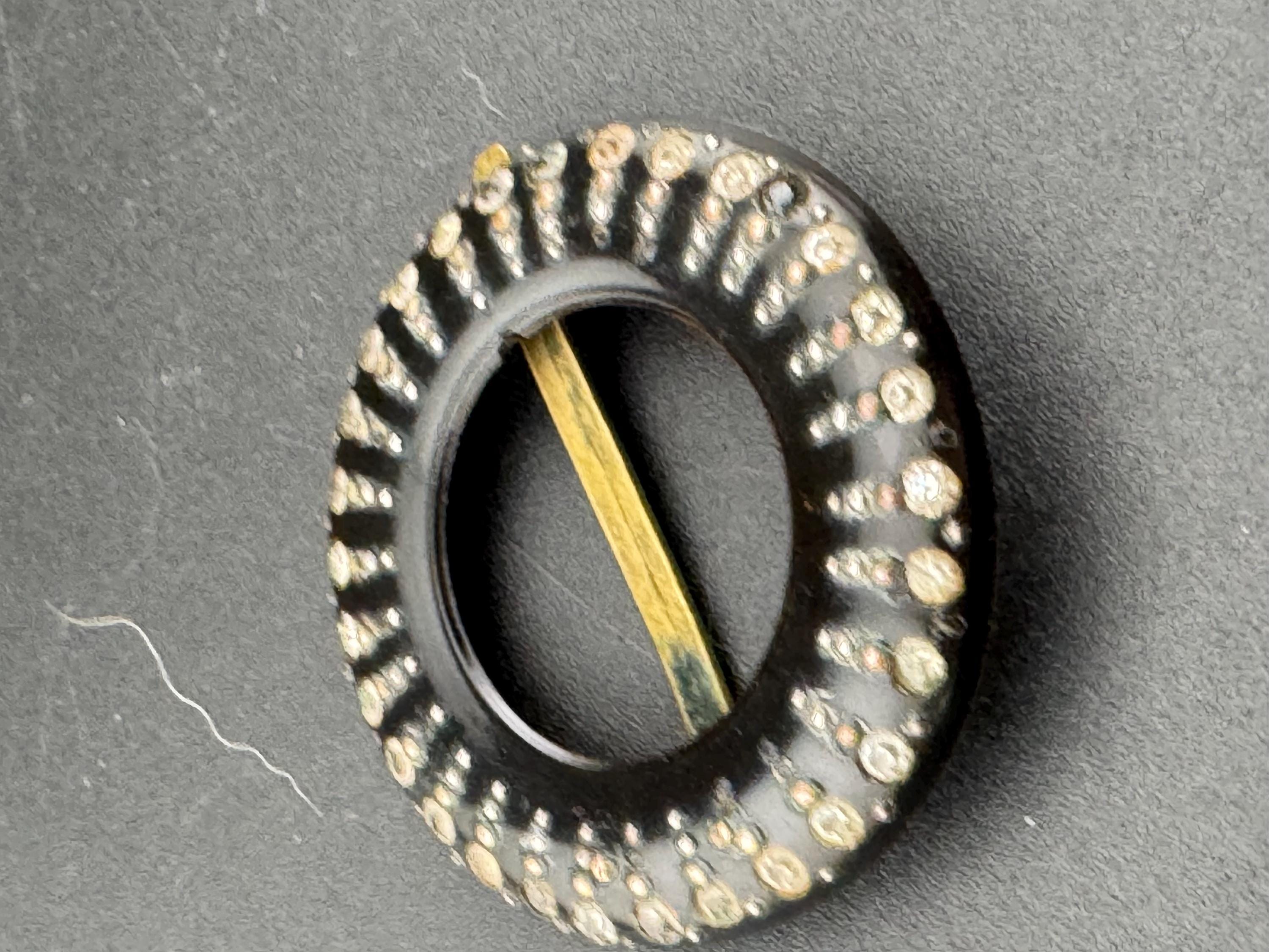 True Art Deco hair clip pin set with clear diamante paste rhinestones ,  black early plastic 1920s 1930s 1940s