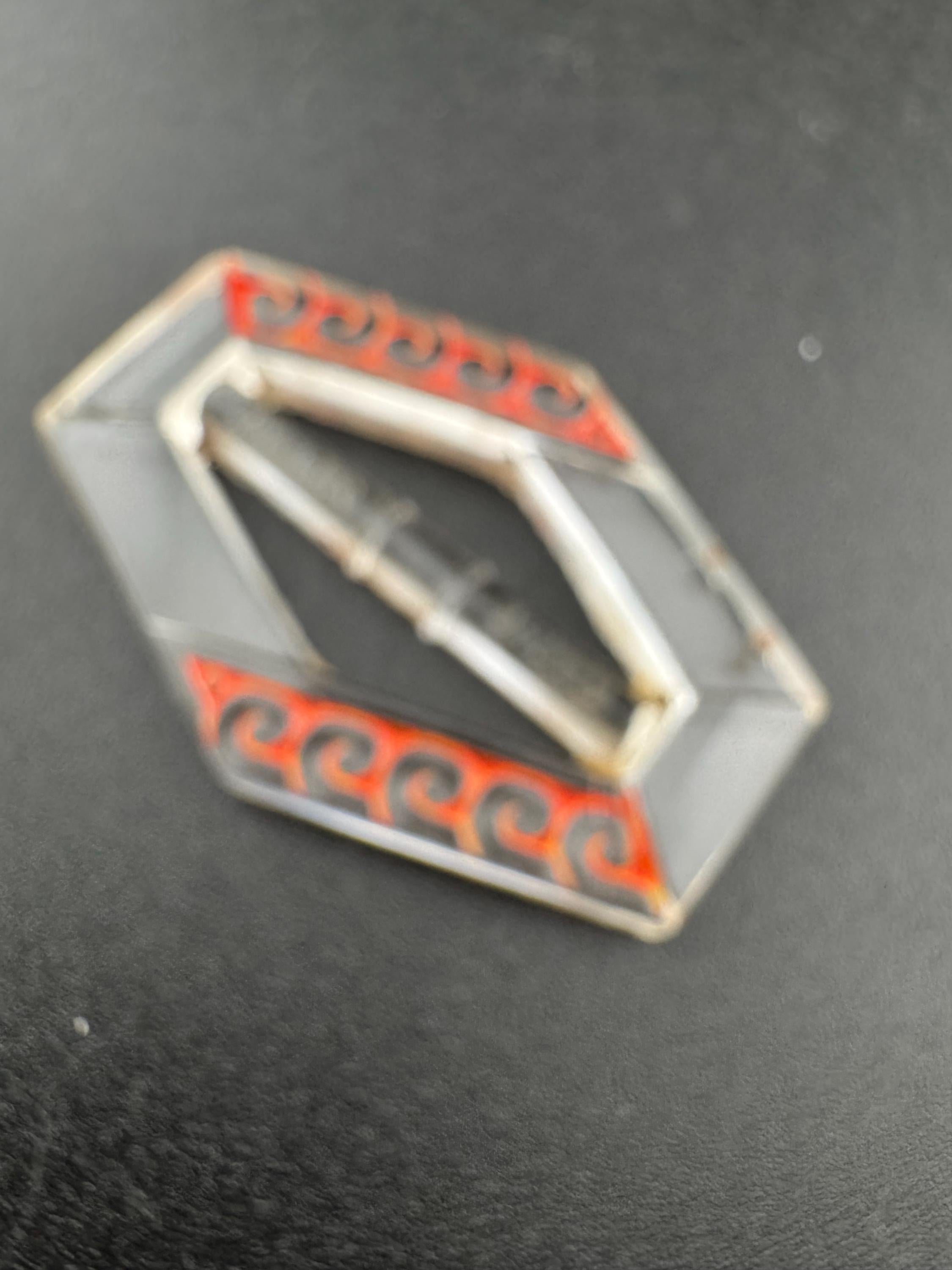 Czech clear and red pressed Glass vintage Antique belt buckle Haberdashery Sewing dressmaking