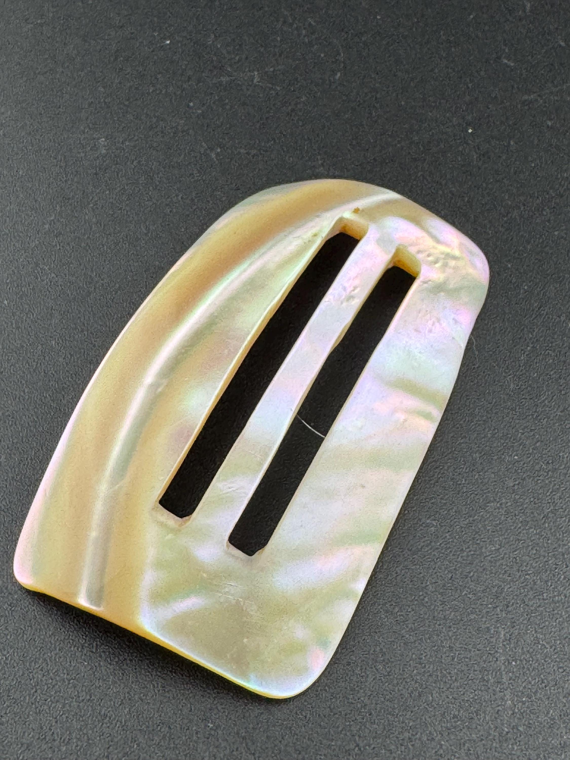 Antique Mother of Pearl antique shell Belt Buckle Victorian rectangular
